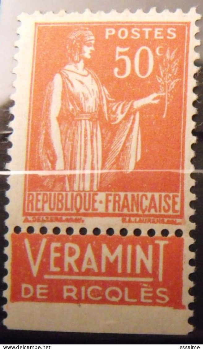 Timbre à Bande Publicitaire. Paix N° 283 Type IV 4. 50 C. Pub Publicité Publicitaires Carnet Pubs Veramint Ricqlès Neuf* - Other & Unclassified