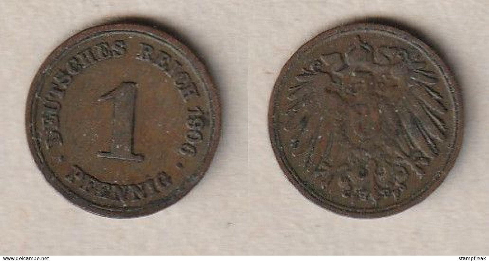 00859) Dt. Kaiserreich, 1 Pfennig 1906F - 1 Pfennig