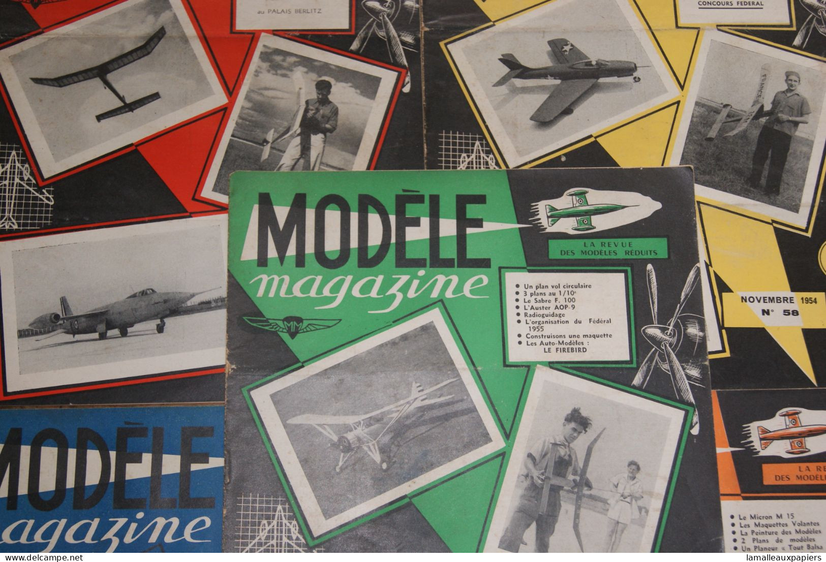 5 Revues Modèle Magazine (aéromodélisme) 1954-1955 - AeroAirplanes