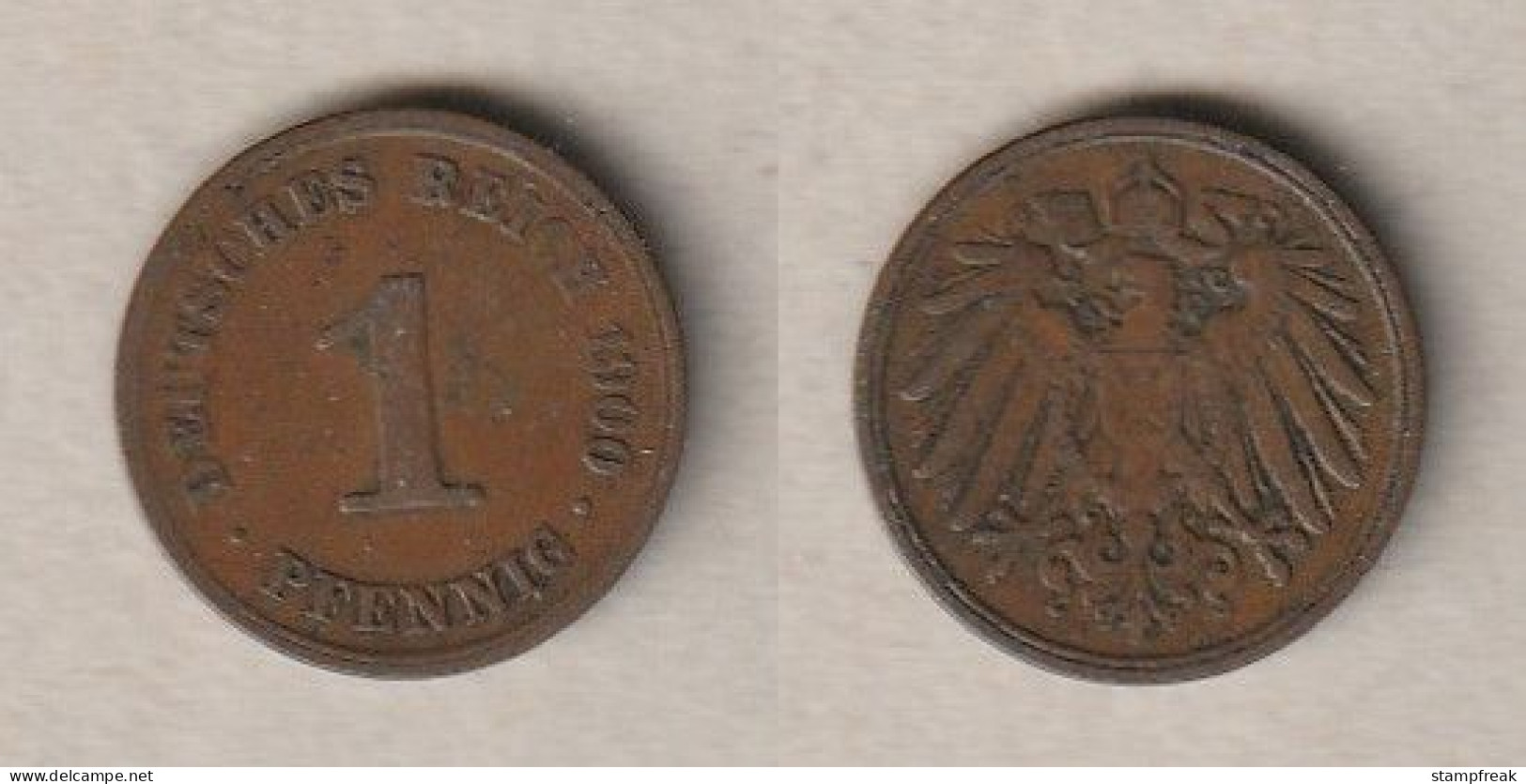 00852) Dt. Kaiserreich, 1 Pfennig 1900A - 1 Pfennig