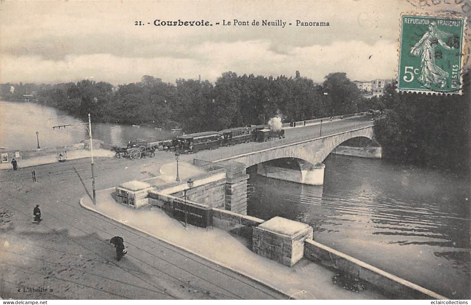 Courbevoie       92      Pont De Courbevoie  . Panorama. Tramway      N° 21.   (Voir Scan) - Courbevoie