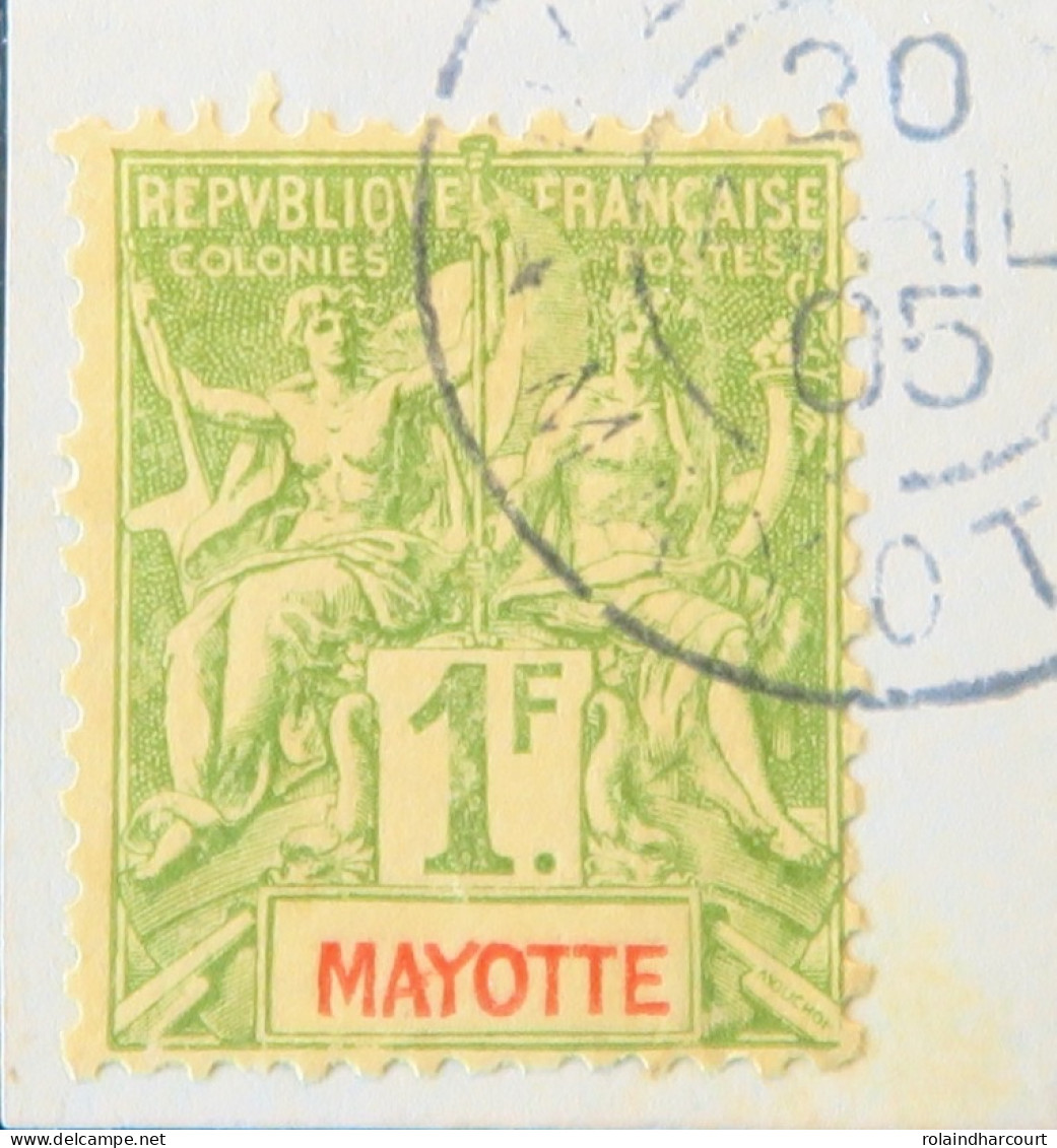 LP3972/174 - 1892/1899 - COLONIES FRANÇAISES - MAYOTTE - N°13 (sur Fragment) CàD : MAYOTTE - DZAOUDZI - 20 AVRIL 1905 - Usati