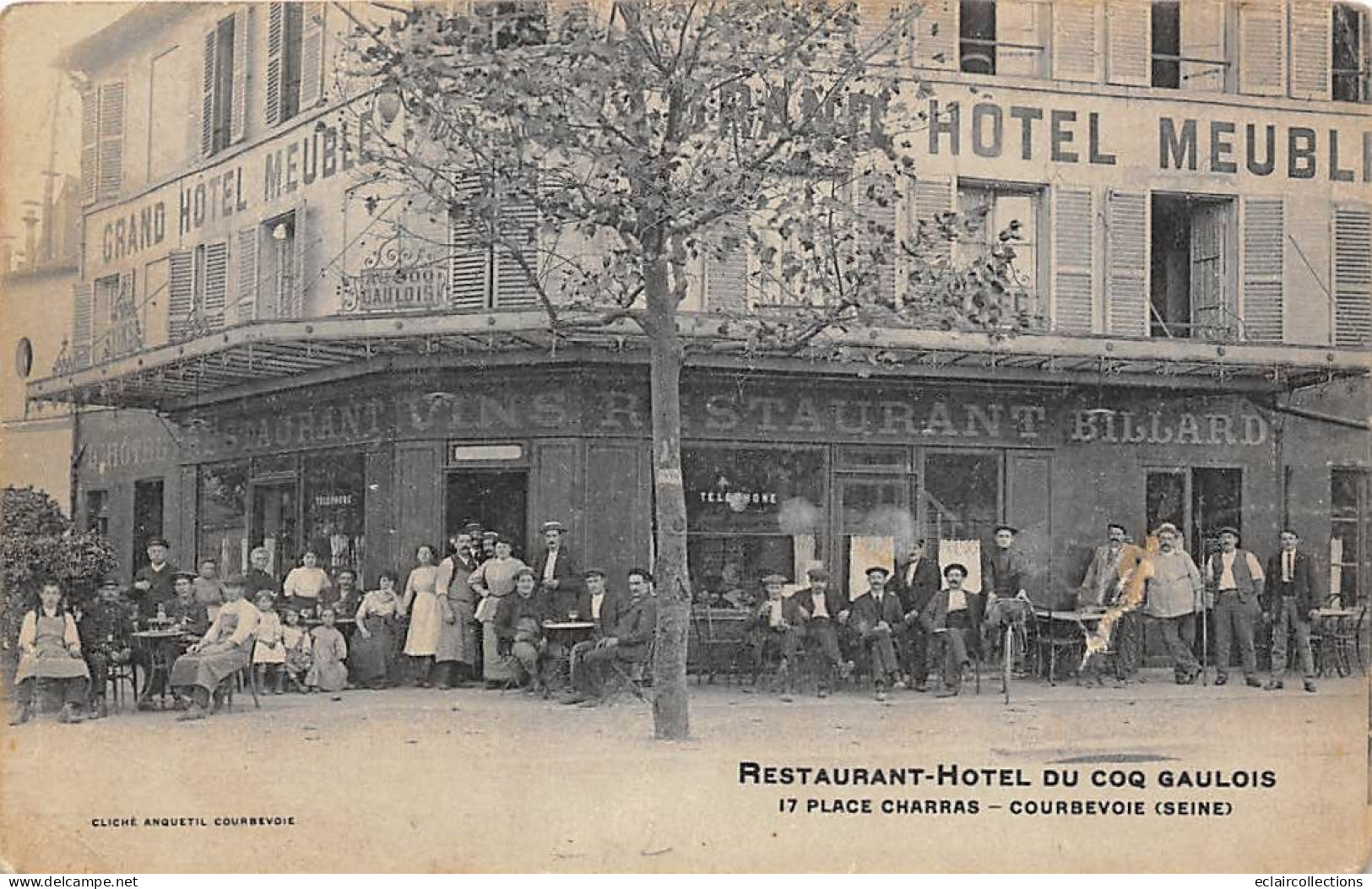 Courbevoie       92        Hôtel Restaurant Du Coq Gaulois. Place Charras     N    (Voir Scan) - Courbevoie