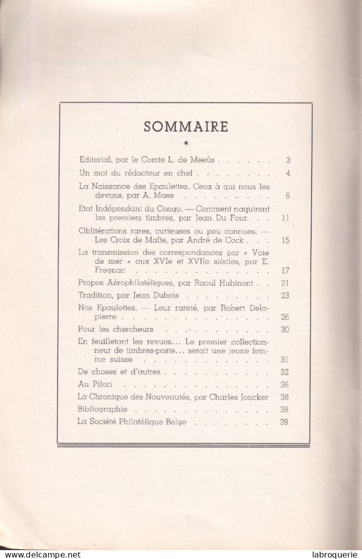 LIT - LE PHILATÉLISTE BELGE - N°1 (JUILLET 1946) - Französisch (ab 1941)