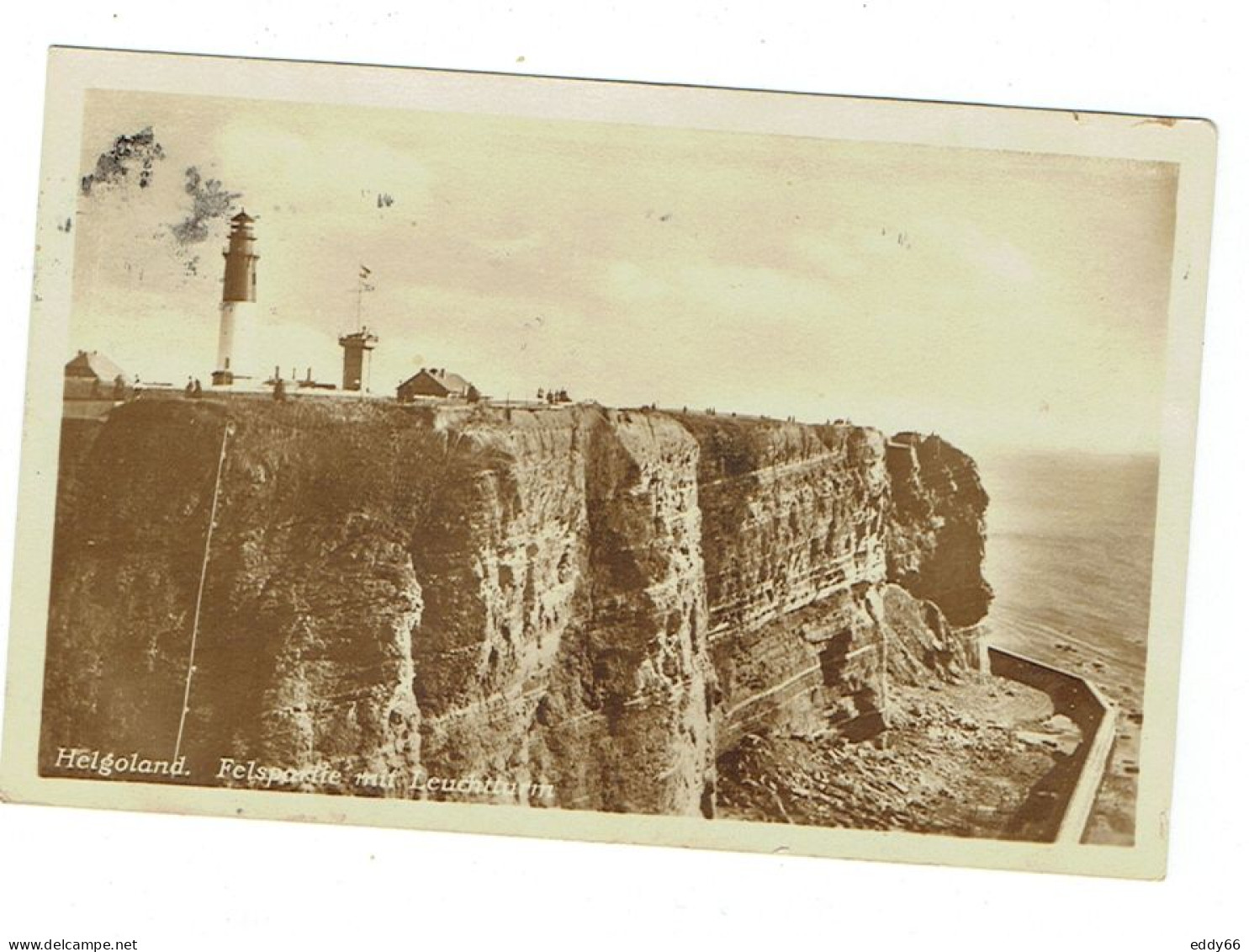 Ansichtskarte Helgoland -Felspartie Mit Leuchtturm Aus Dem Jahr 1929 Mit Werbestempel - Helgoland