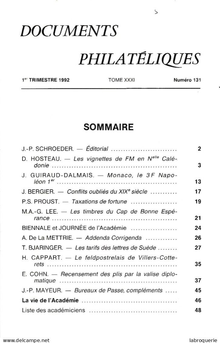 LIT - DOCUMENTS PHILATÉLIQUES - N°131 - Français (àpd. 1941)