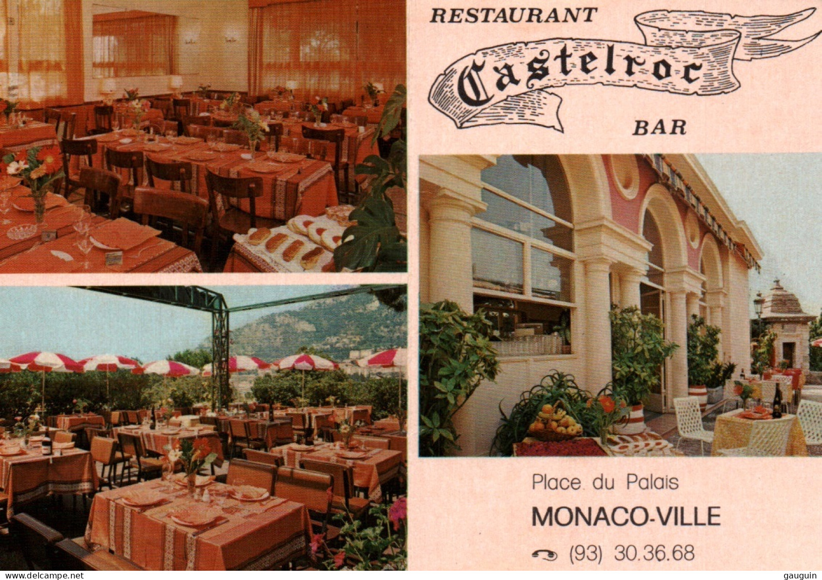 Carte-Pub - MONACO - Restaurant "Castelroc" Bar Place Du Palais - Edition Eliophot - Bar & Ristoranti