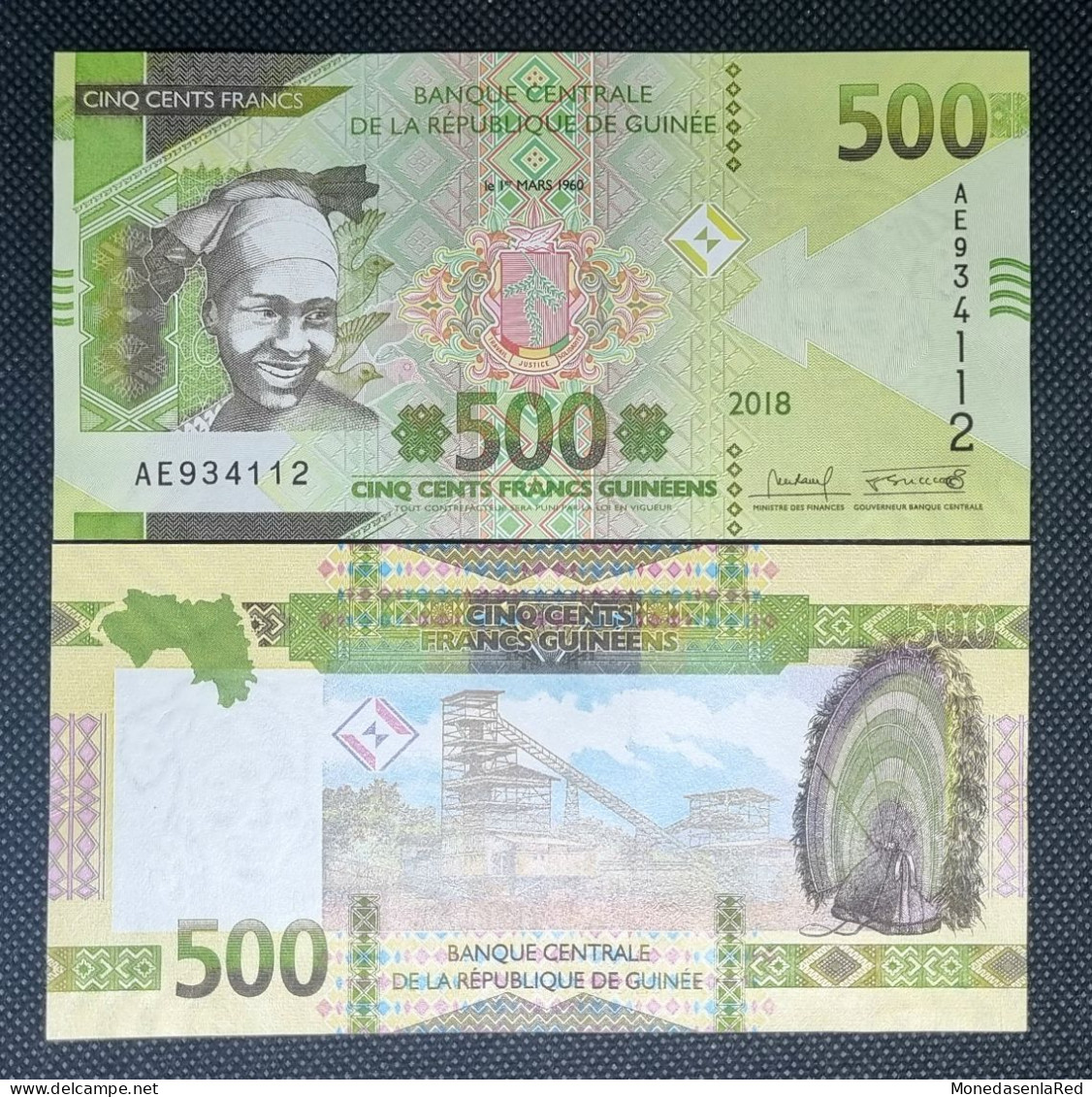 GUINEA 500 FRANCOS AÑO 2018. SC / UNC P-52a - Guinea