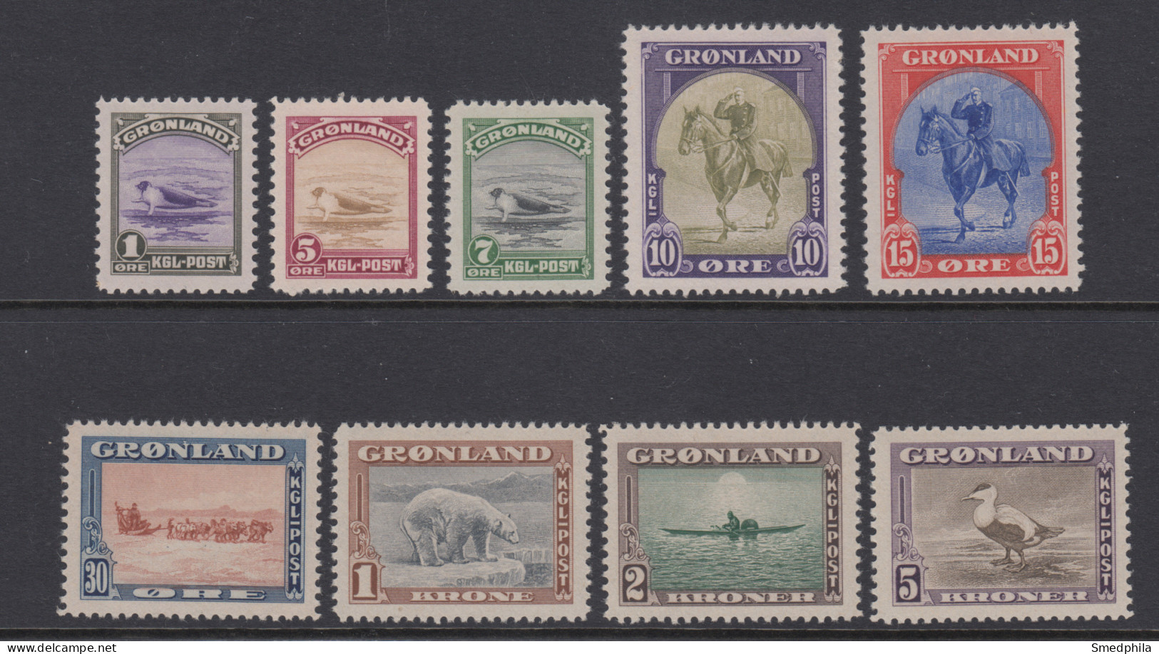 Greenland 1945 - Michel 8-16 Mint Never Hinged ** - Unused Stamps