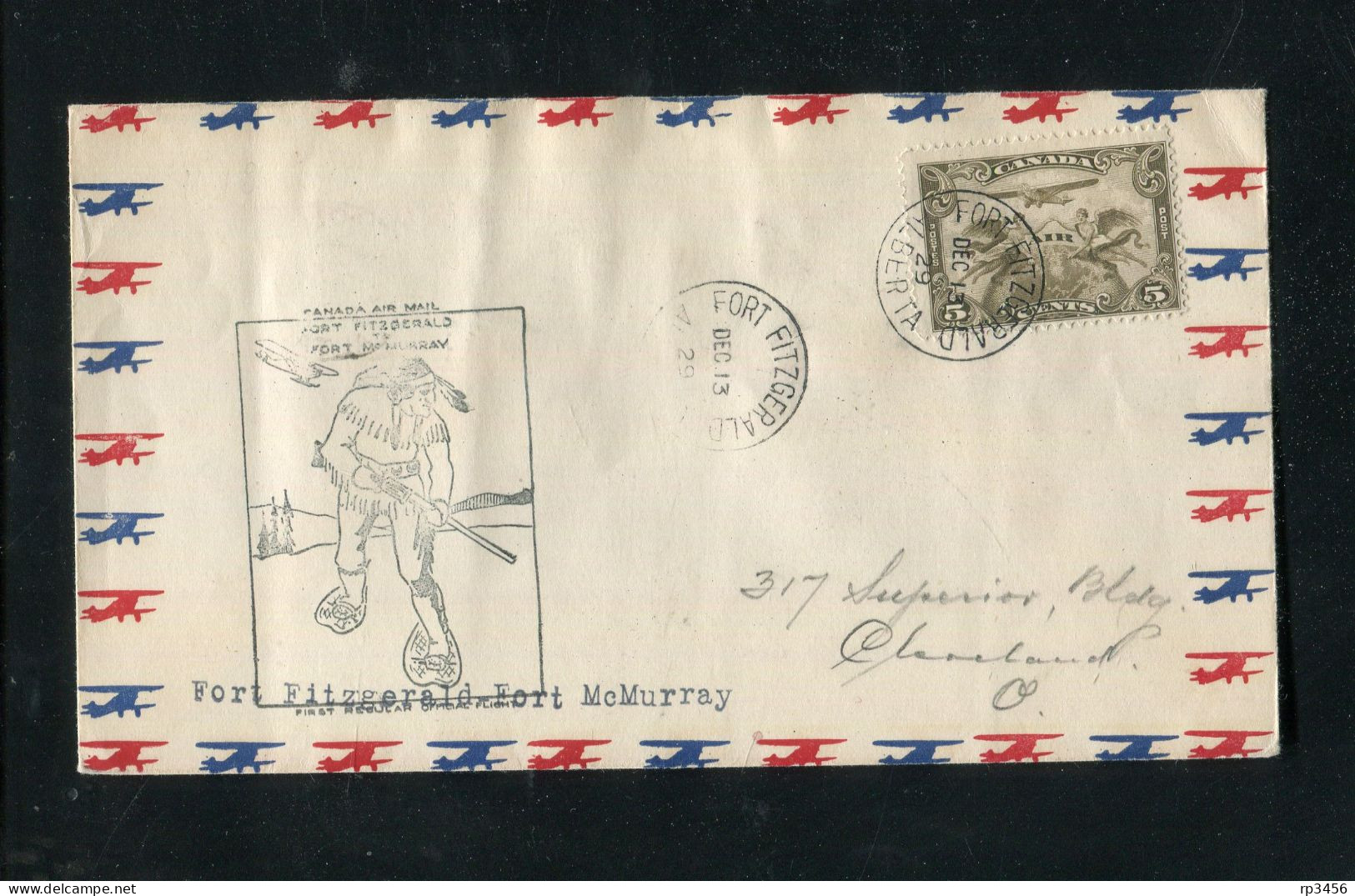 "KANADA" 1929, Lupo-Brief (CANADA AIR-Erstflug) Ex Fort Fitzgerald (3607) - Storia Postale