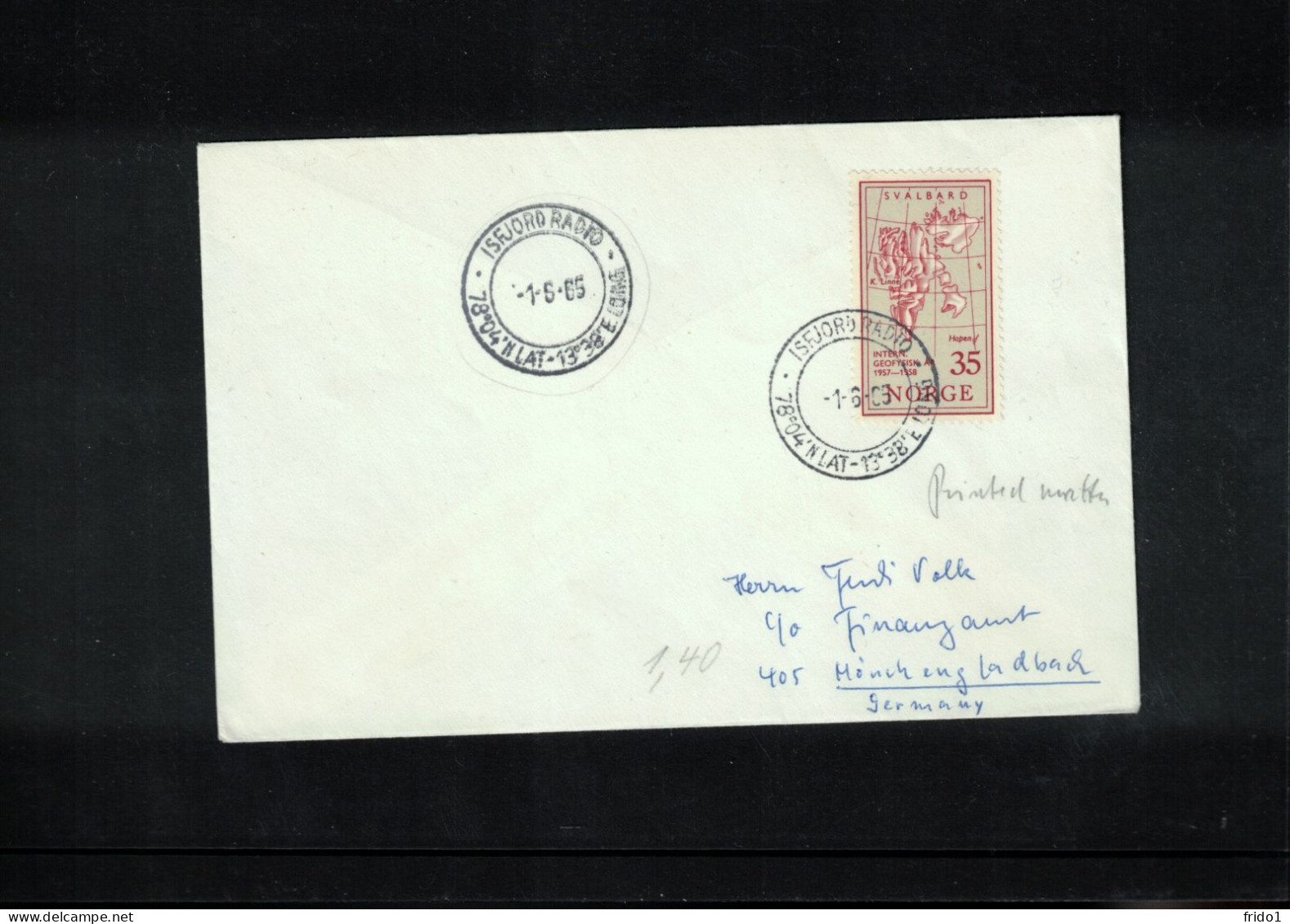 Norway 1965 Svalbard - Isfjord Radio Interesting Letter - Lettres & Documents