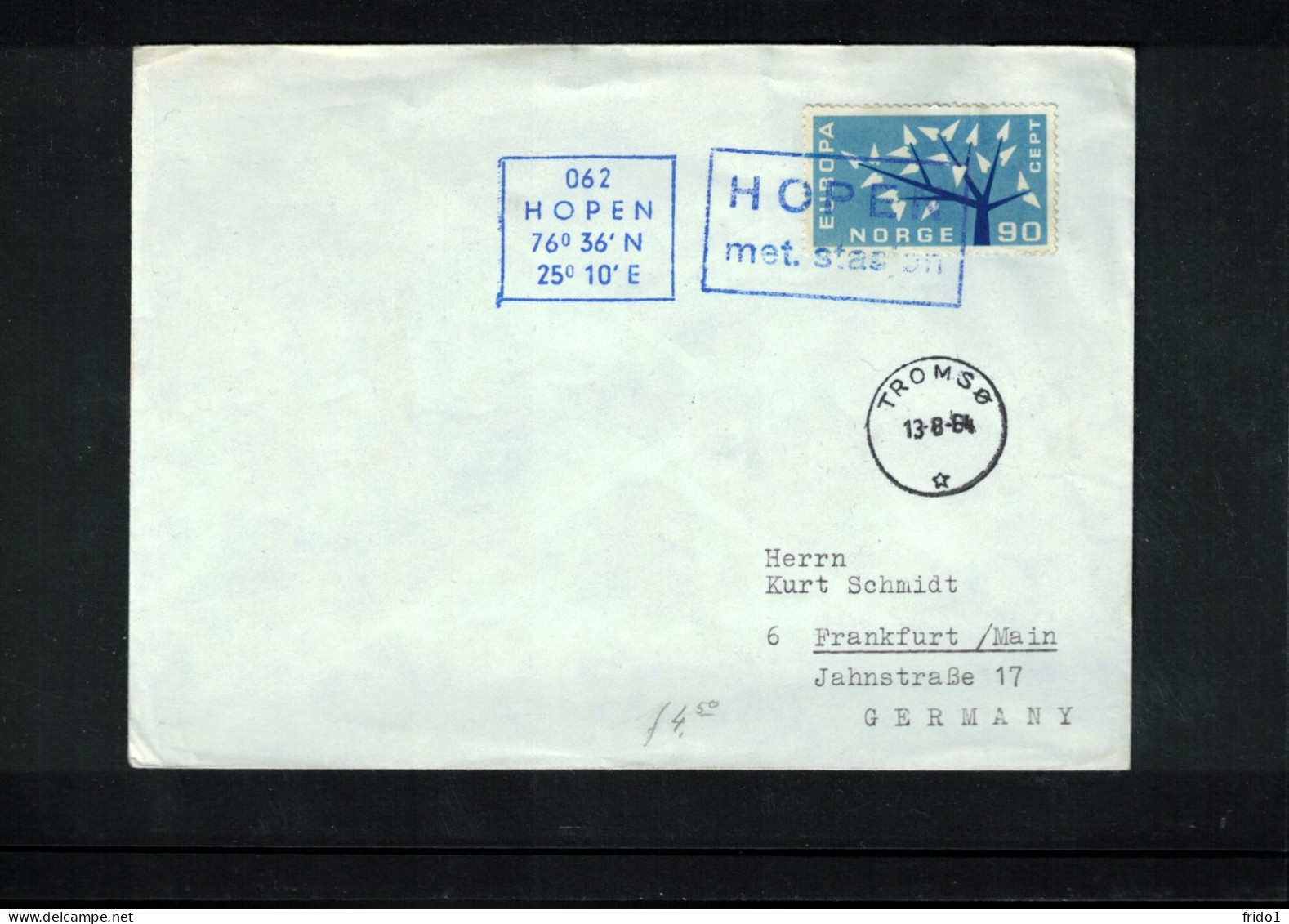 Norway 1964 Svalbard - Hopen Meteorology Station Interesting Letter - Covers & Documents