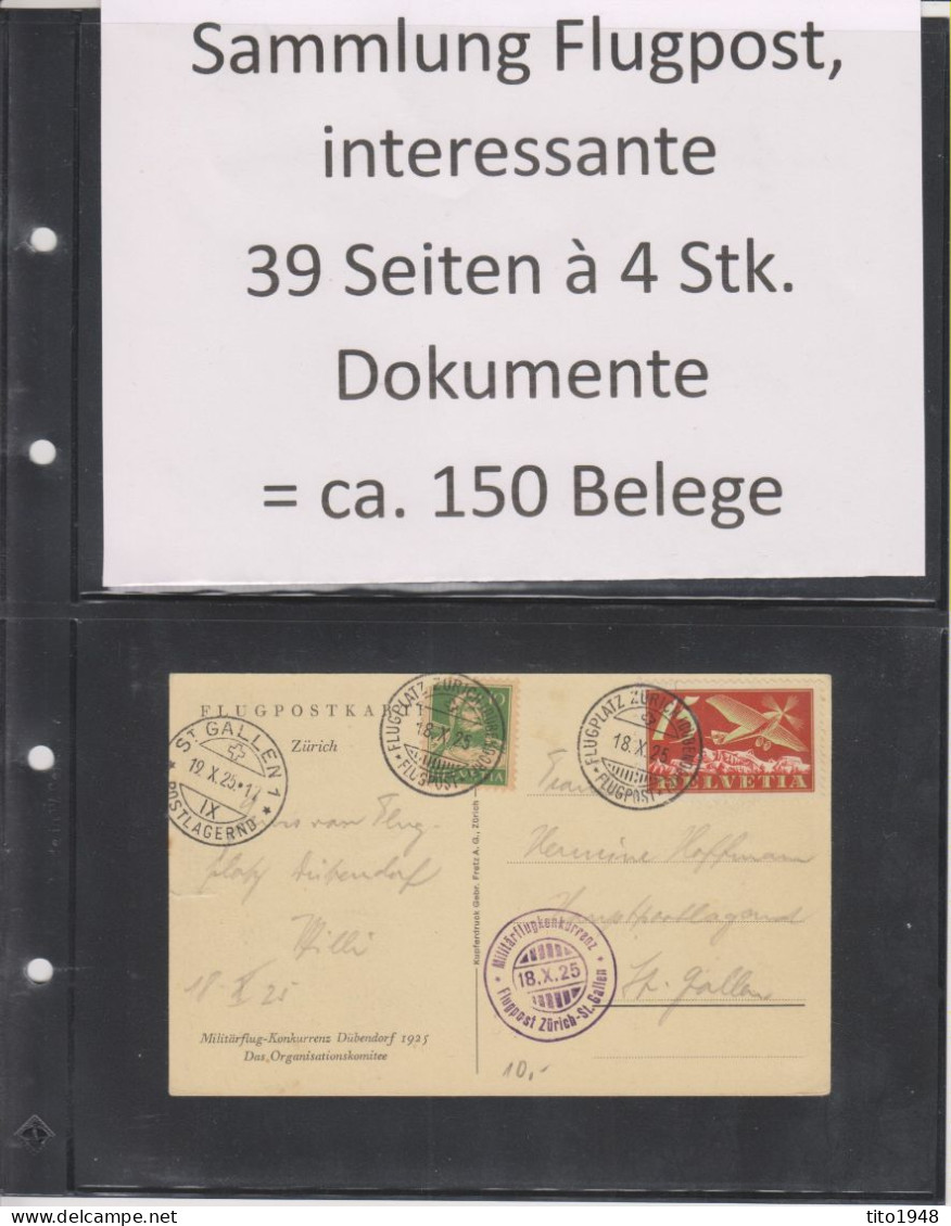 Schweiz JJ2, Flugpost Sammlung, über 150 Belege, Auch Etwas Ballon, Siehe 78 Scans! - Autres & Non Classés