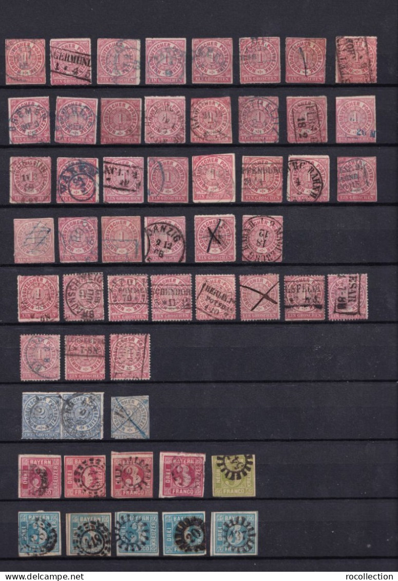 German States - Lot Of Used Stamps In Different Conditions - Many Types Of Interesting Seals - Collezioni