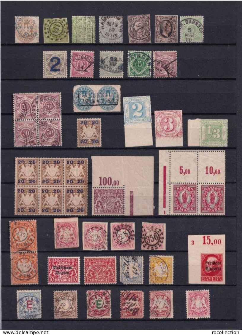 German States - Lot Of Used Stamps In Different Conditions - Many Types Of Interesting Seals - Colecciones
