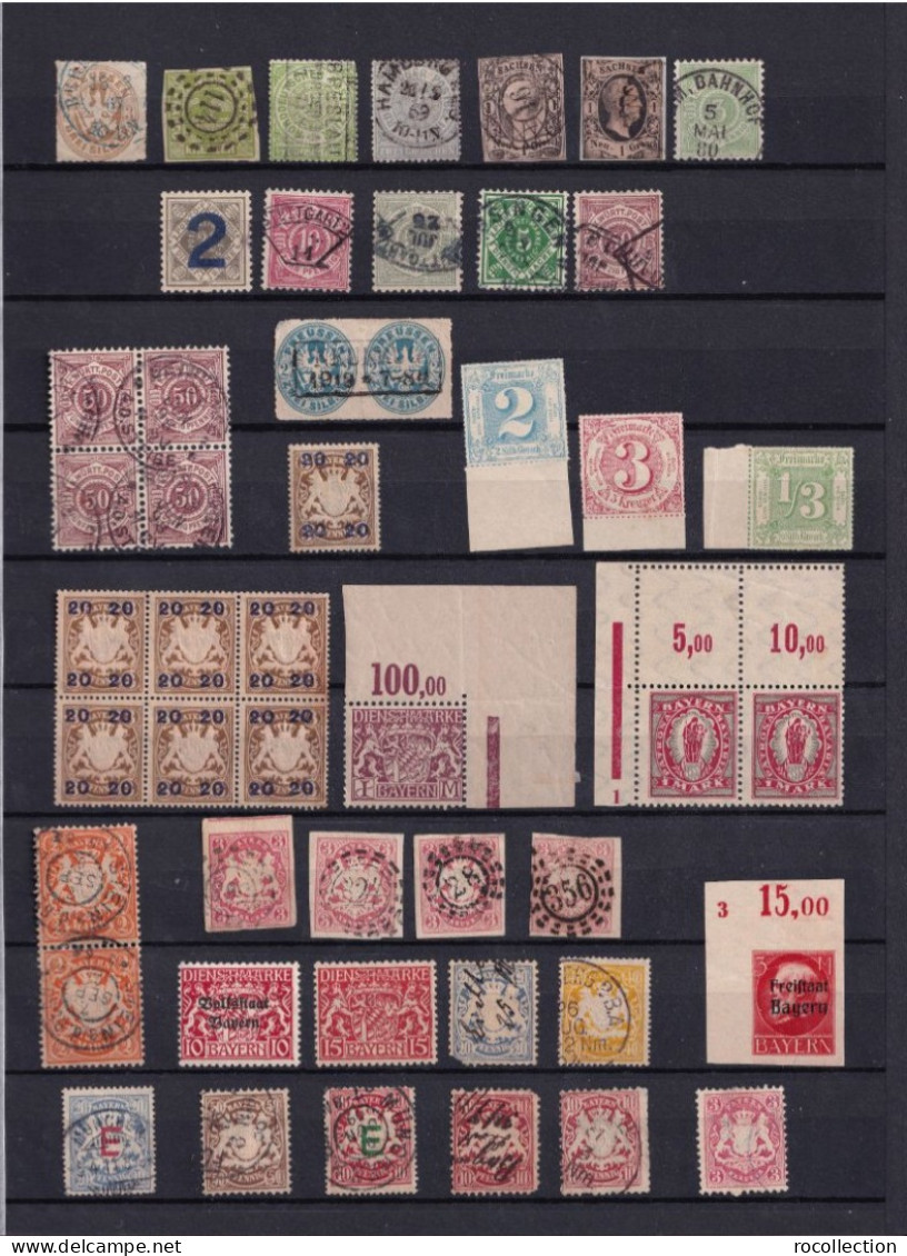 German States - Lot Of Used Stamps In Different Conditions - Many Types Of Interesting Seals - Sammlungen