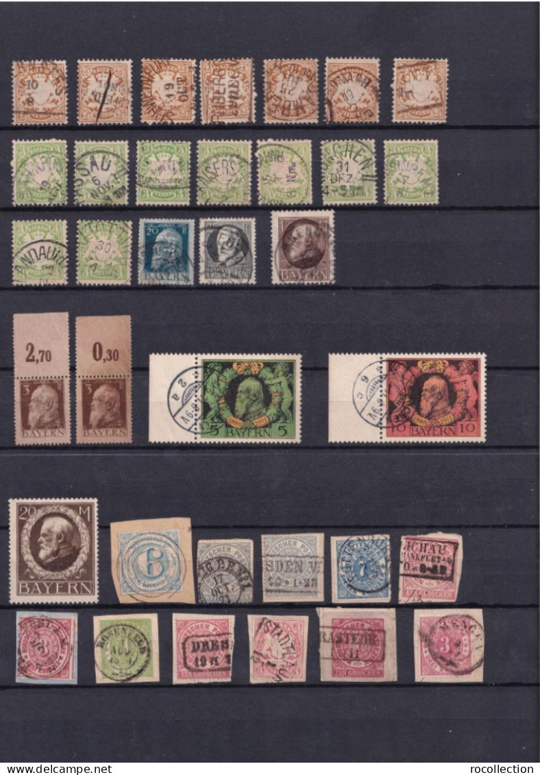 German States - Lot Of Used Stamps In Different Conditions - Many Types Of Interesting Seals - Sammlungen