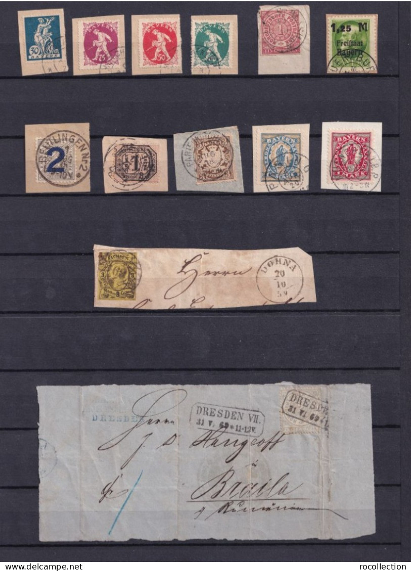 German States - Lot of used stamps in different conditions - Many types of interesting seals