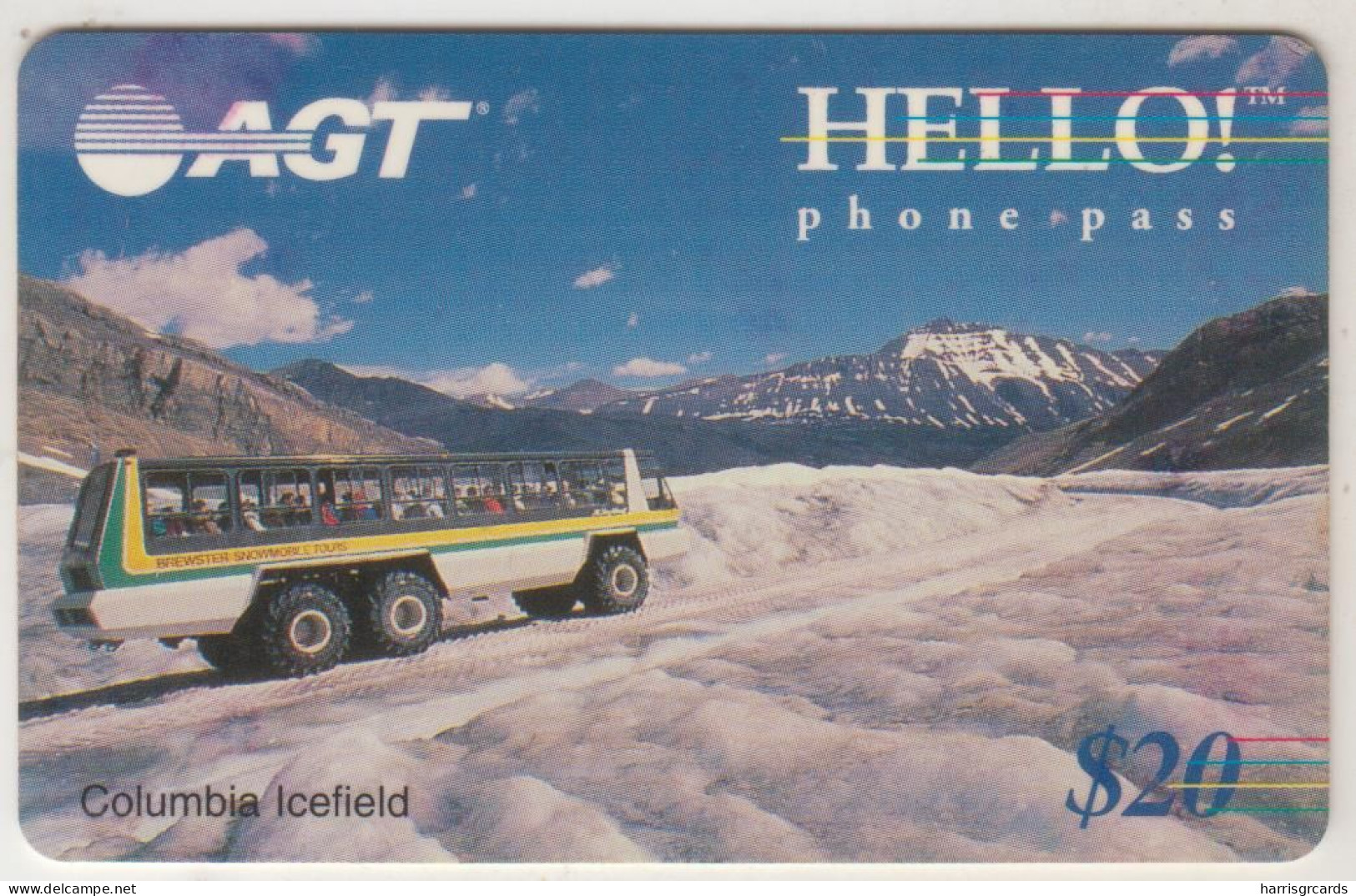CANADA - Columbia Icefield , AGT Prepaid Card $20 , Mint - Canada