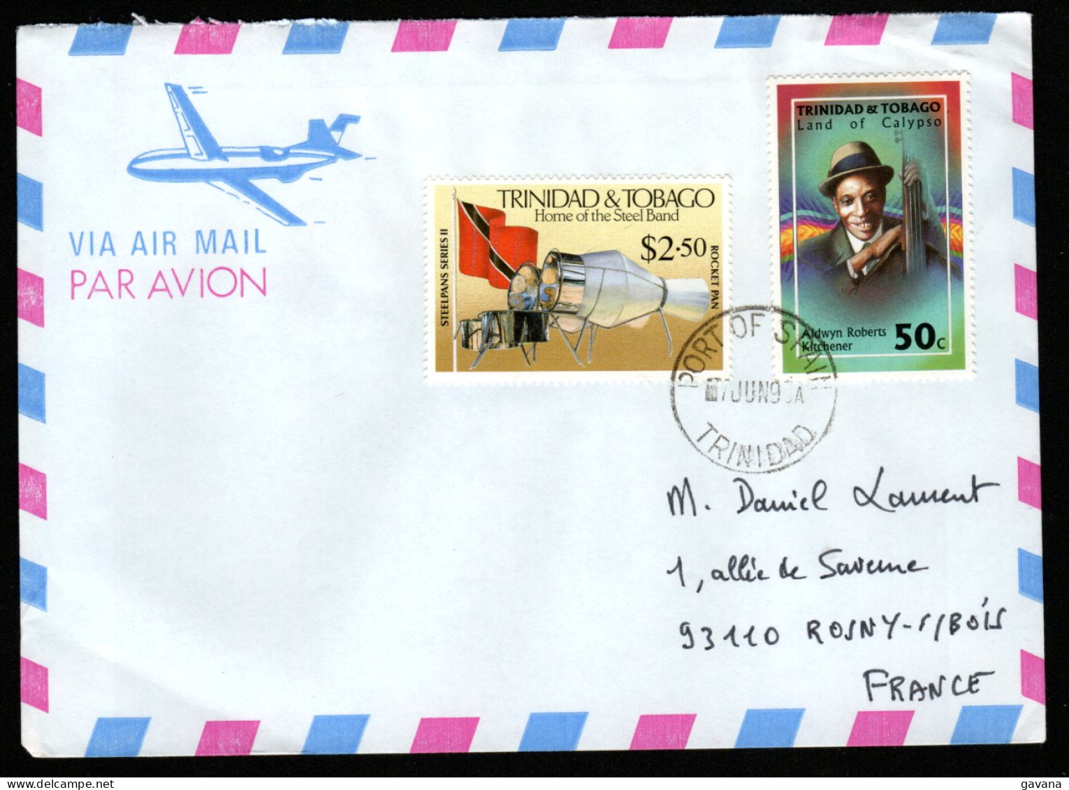 TRINIDAD & TOBAGO - Lettre Port Of Spain Pour La France 1995 - Trinidad & Tobago (1962-...)