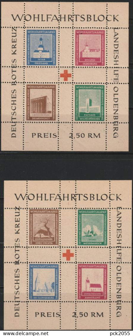 Oldenburg 1948 Mi-Nr. Block I +IIA Wohlfahrtsblock DRK ( EK 198 ) - Mint