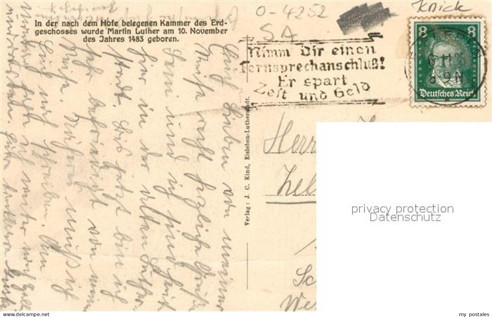 43038185 Eisleben Luthers Geburtshaus Vom Hofe Aus Zeichnung Kuenstlerkarte Eisl - Eisleben