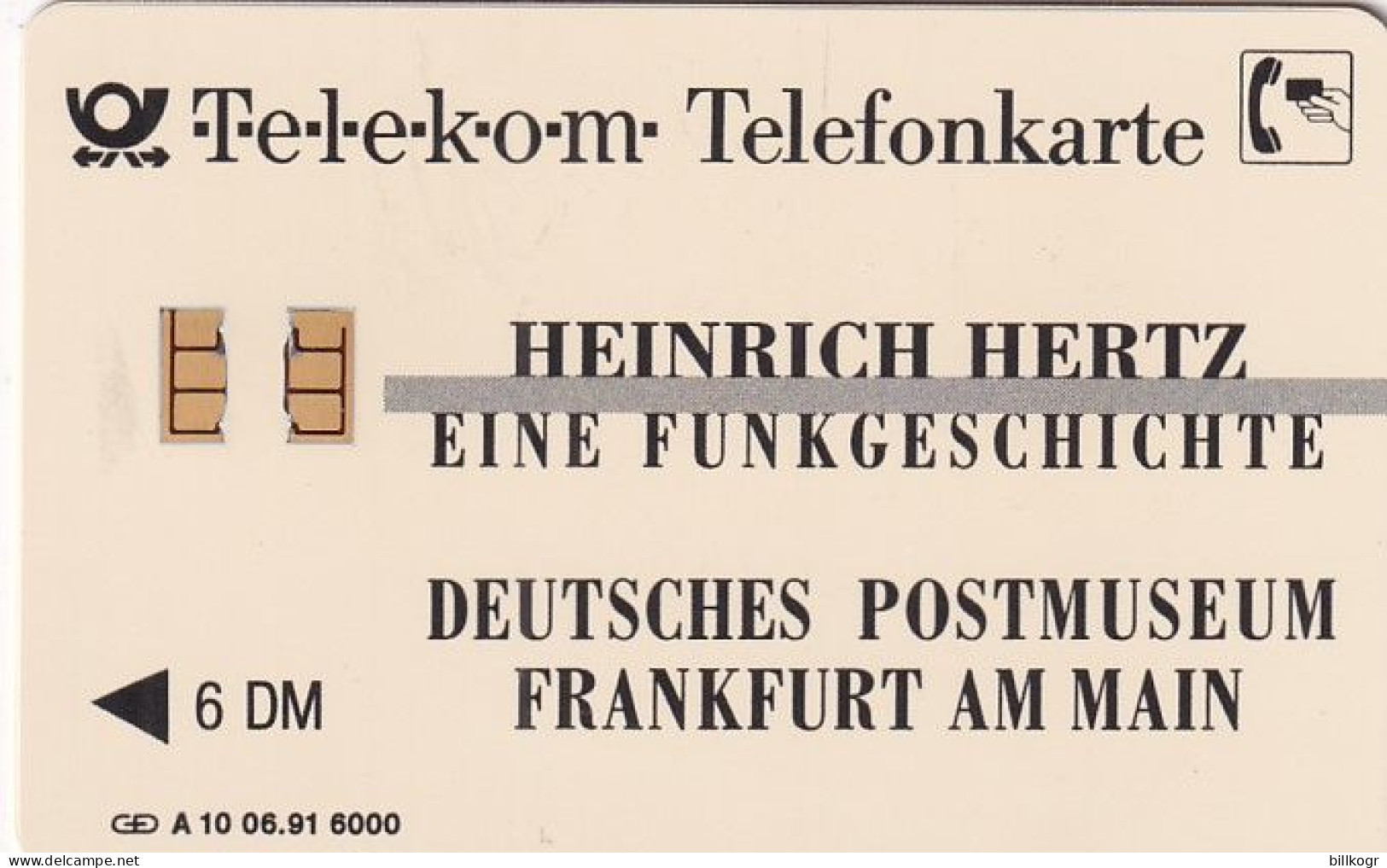 GERMANY - Deutsches Postmuseum, Heinrich Hertz(A 10), Tirage 6000, 06/91, Mint - A + AD-Series : Publicitaires - D. Telekom AG