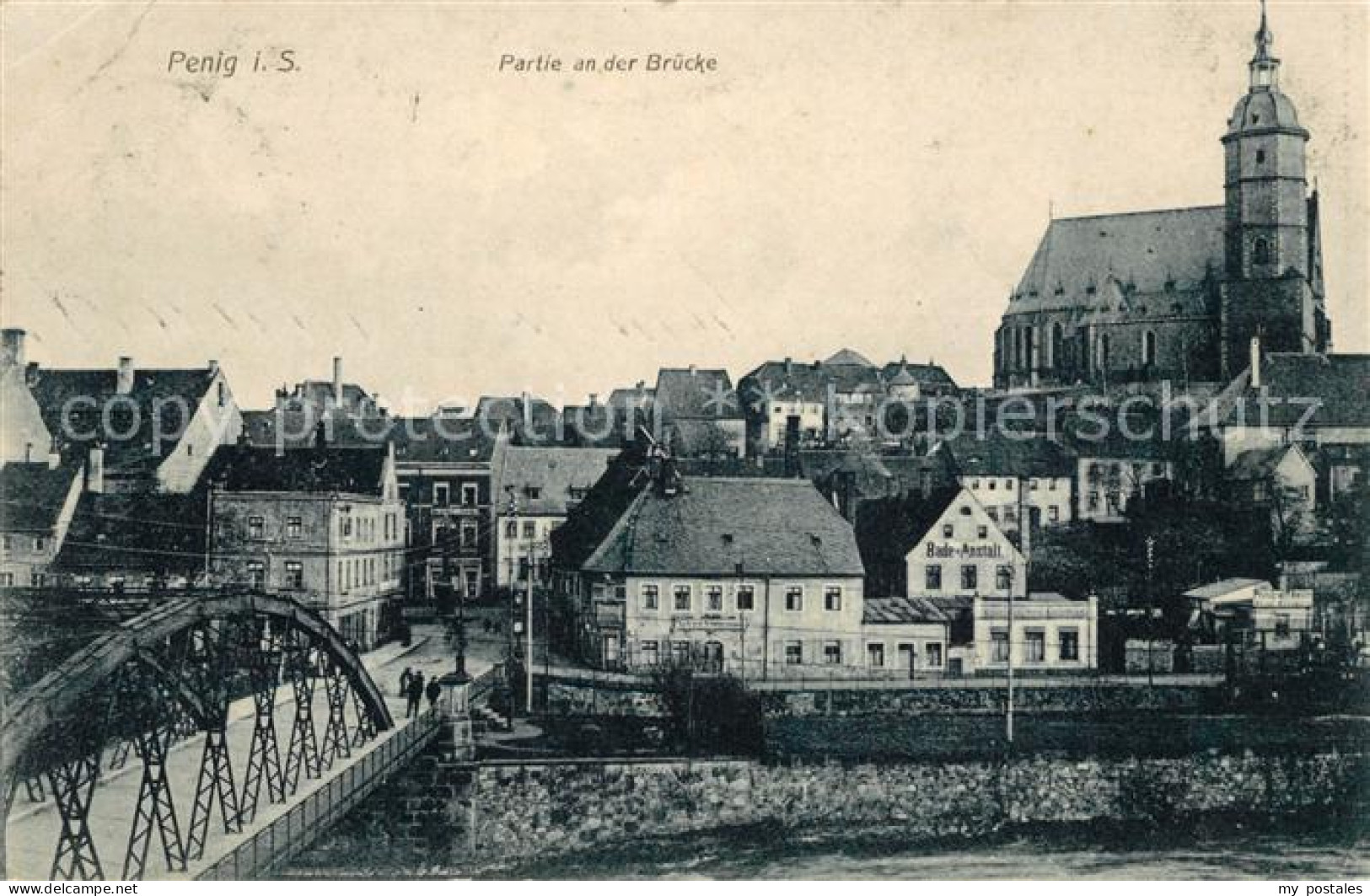 43037670 Penig Partie An Der Bruecke Kirche Penig - Penig