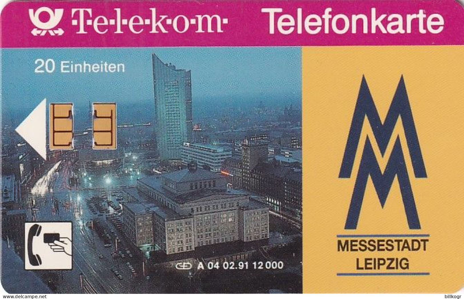 GERMANY - Messestadt Leipzig(A 04), Tirage 12000, 02/91, Mint - A + AD-Series : D. Telekom AG Advertisement