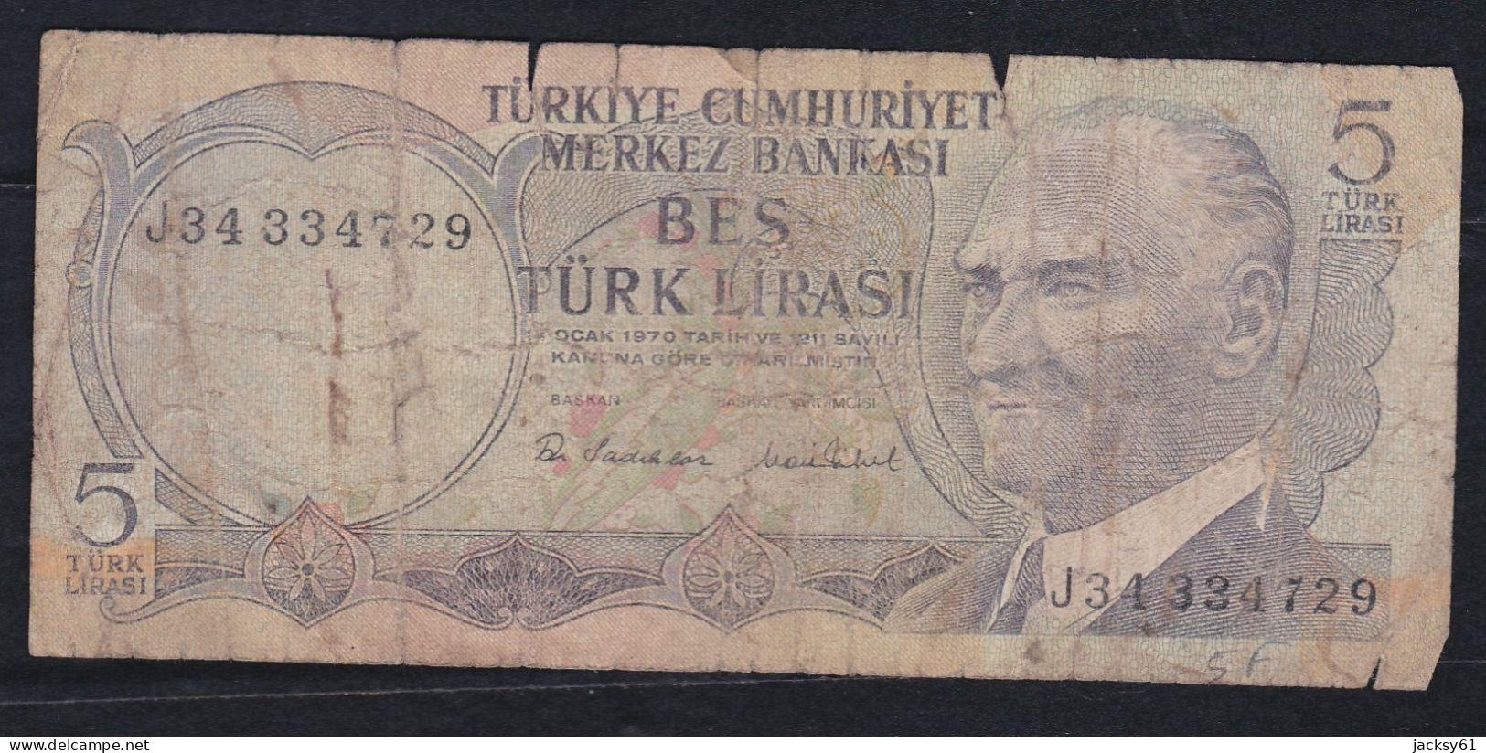 5  Bes Türk Lirasi - 1970 - Turquie