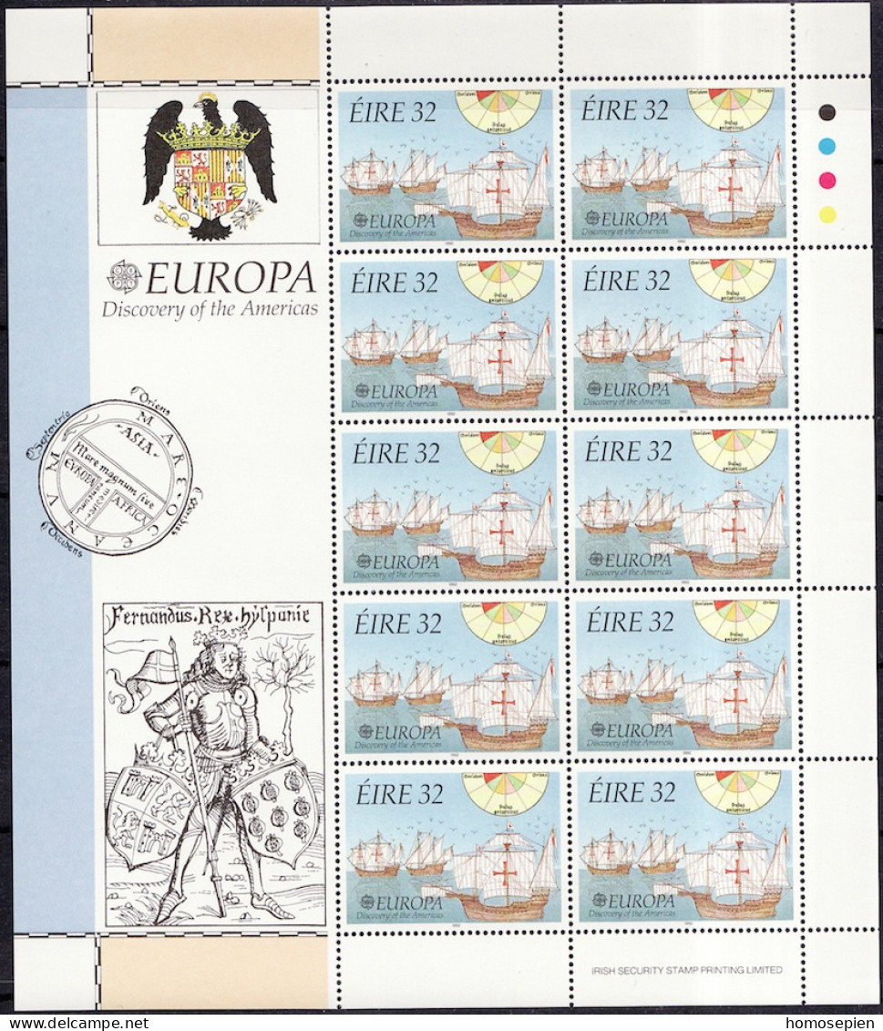 Irlande - Ireland - Irland Bloc Feuillet 1992 Y&T N°F795 à F796 - Michel N°KB792 à KB793 *** - EUROPA - Blocks & Sheetlets