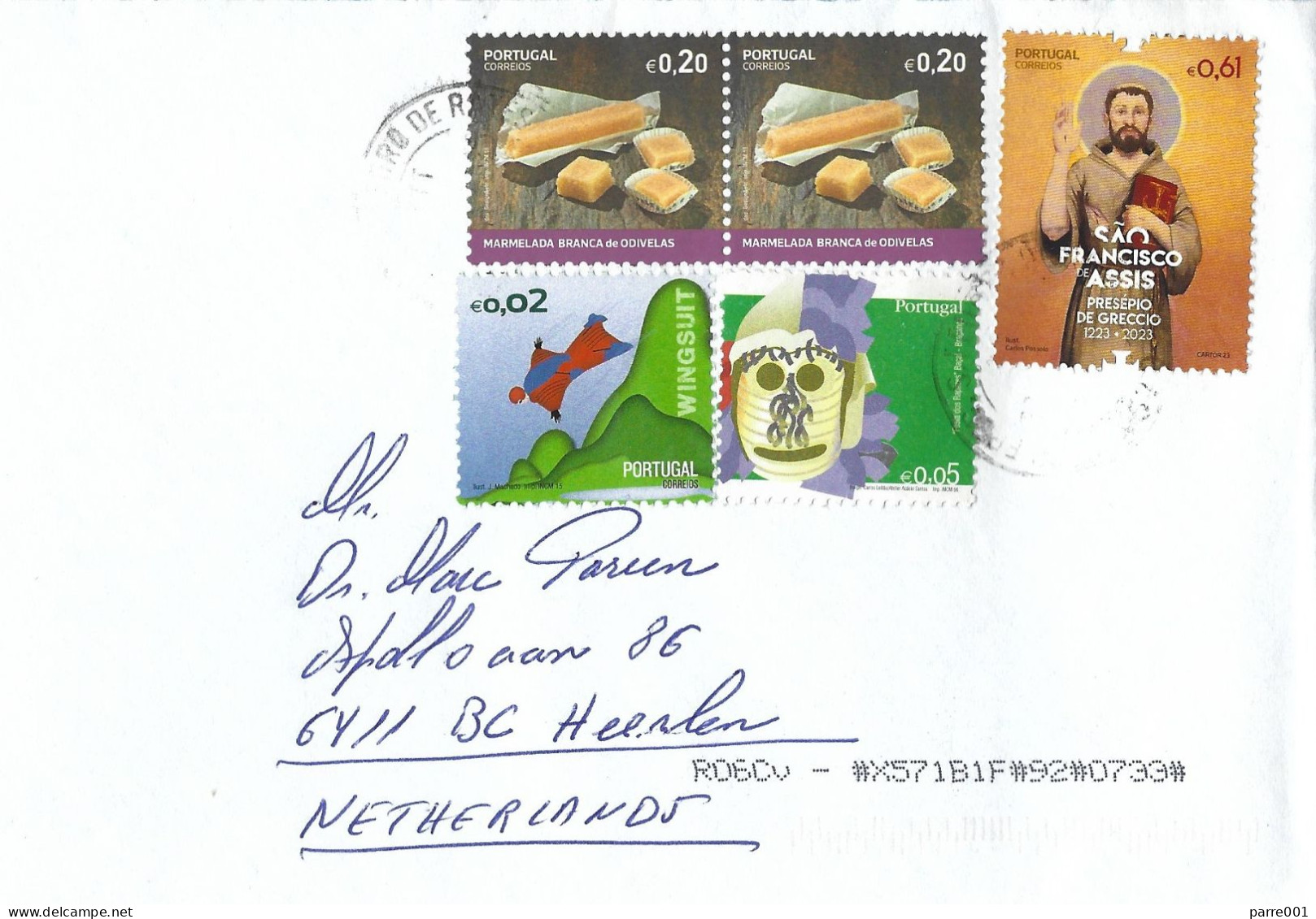 Portugal 2023 Porto Saint Francis Of Assisi Catholic Friar Gastronomy Jam Wingsuit Flying Mask Cover - Lettres & Documents