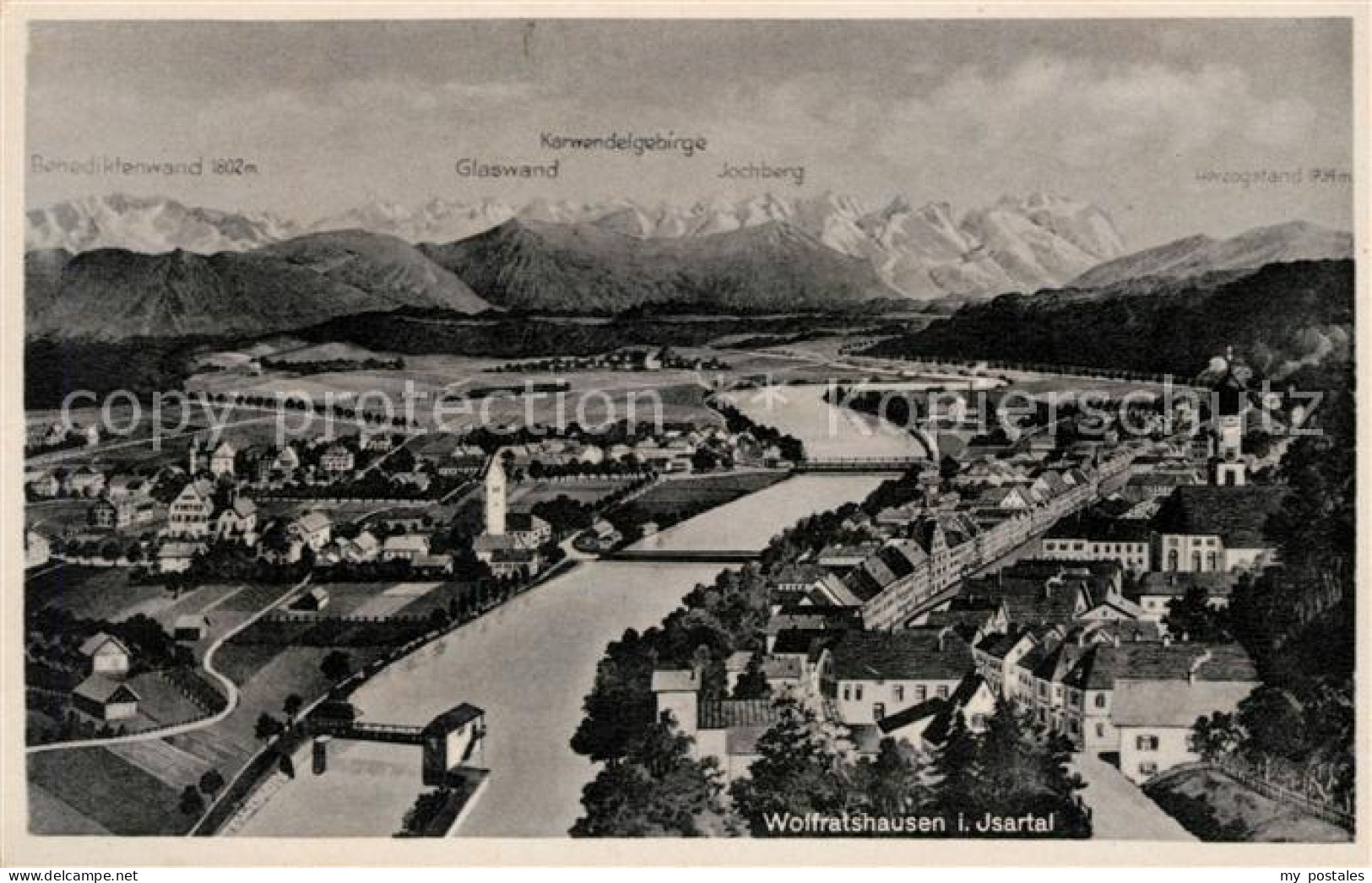 43035971 Wolfratshausen Panorama Isartal Alpen Karwendelgebirge Wolfratshausen - Wolfratshausen