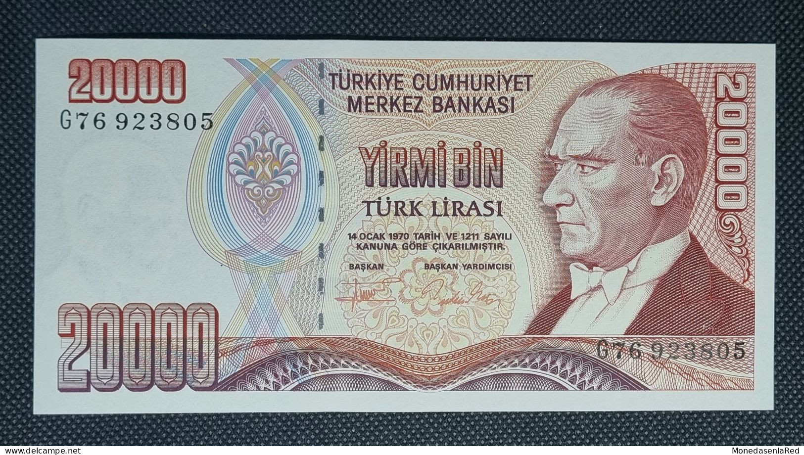 TURQUIA / TURKEY 20000 LIRAS TURCAS 1995 SIN CIRCULAR / UNC. P-202 - Turquie