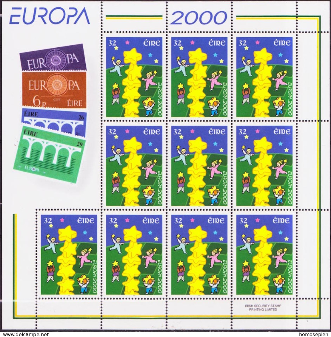 Europa CEPT 2000 Irlande - Ireland - Irland Y&T N°F1227 - Michel N°KB1223 *** - 30p EUROPA - Gommé - 2000