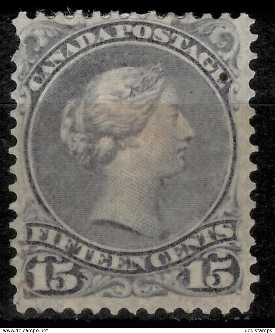 Canada 1868 / 15 Cent Large Queen  Greyish Violet  MH Stamp - Unused Stamps