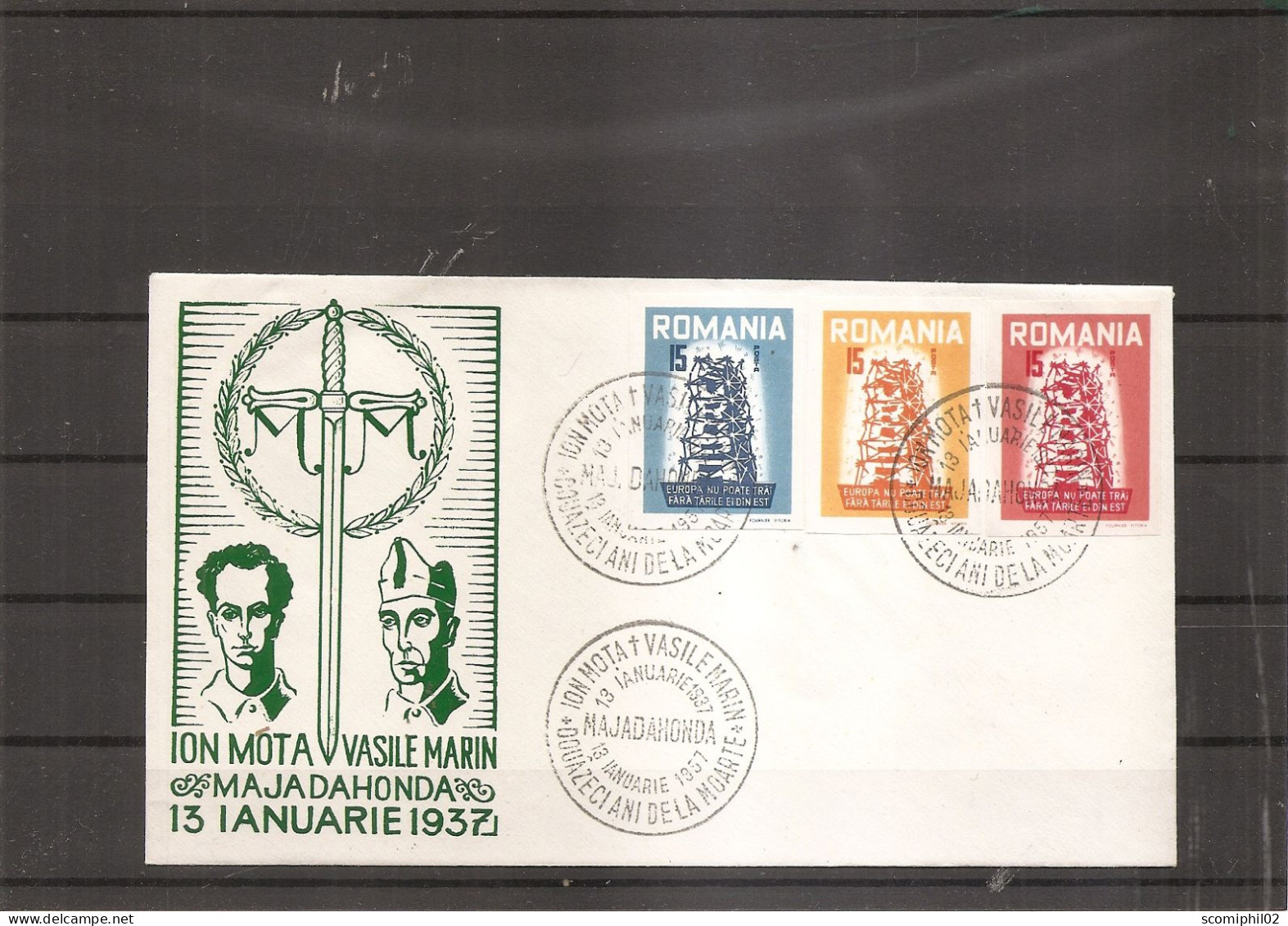 Roumanie - Postes Des Exilés - Europa ( FDC De 1957 Avec Timbres Non Dentelés à Voir) - Briefe U. Dokumente