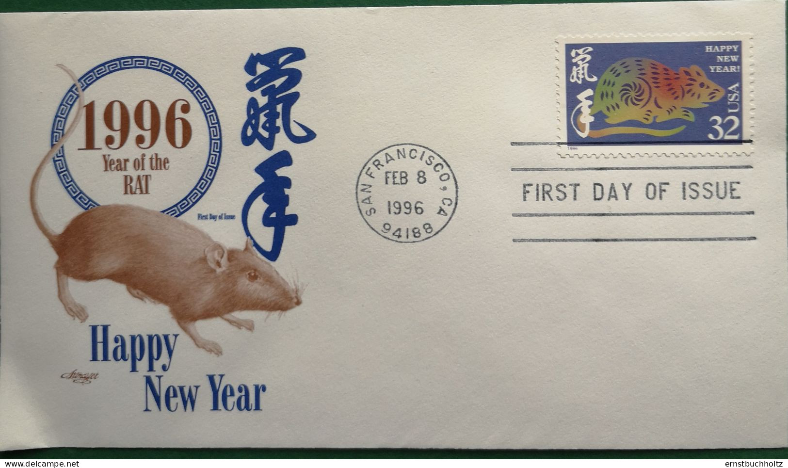 United States USA 1996 FDC Jahr Der Ratte Mi 2694 - 1991-2000