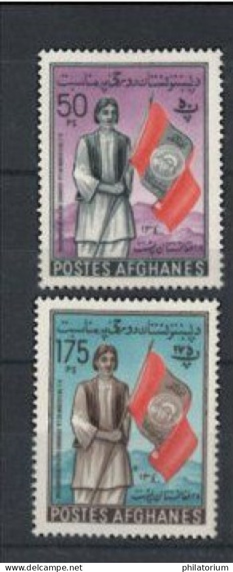 Afghanistan, N° Yv 556, 557, Mi 555A, 556A,  **, Journée Du Pachtounistan, - Afghanistan