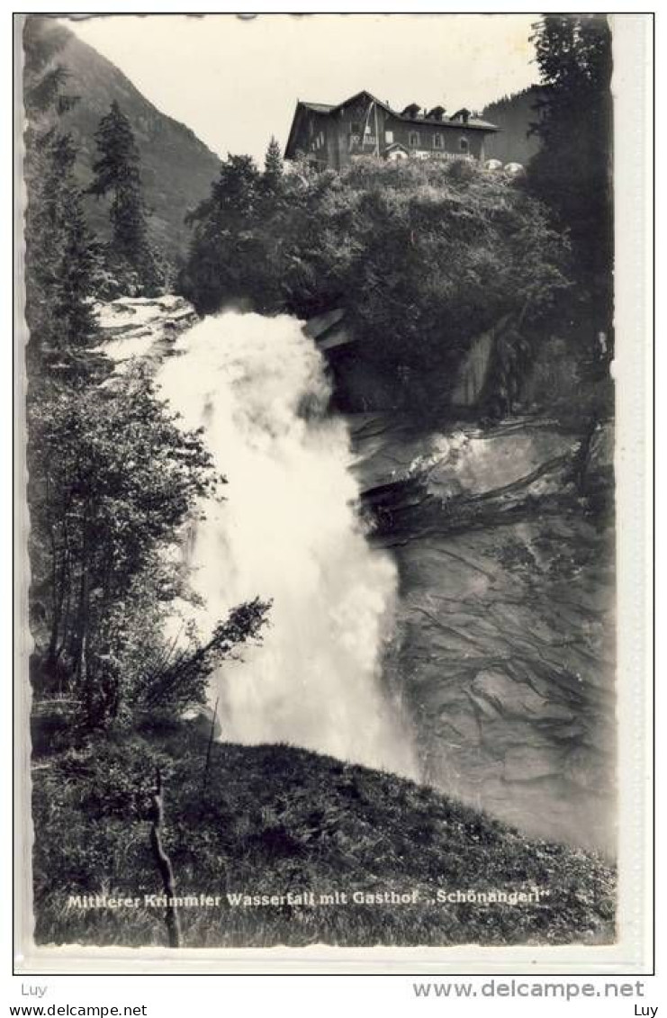 Mittlerer KRIMMLER Wasserfall Mit Gasthof "Schönangerl" - Krimml