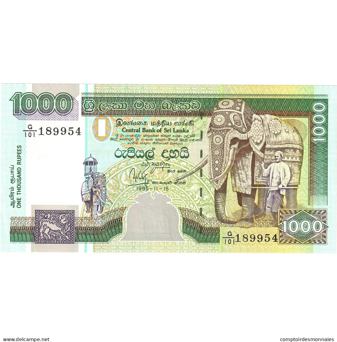 Sri Lanka, 1000 Rupees, 1995, 1995-11-15, KM:107b, NEUF - Sri Lanka