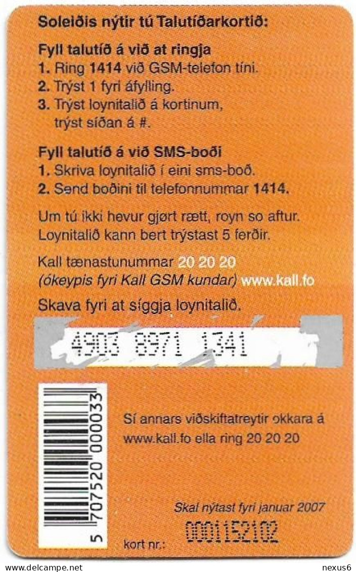 Faroe - Kall - Four Women In Special Dress, Exp.01.2007, GSM Refill 250Kr, Used - Islas Faroe