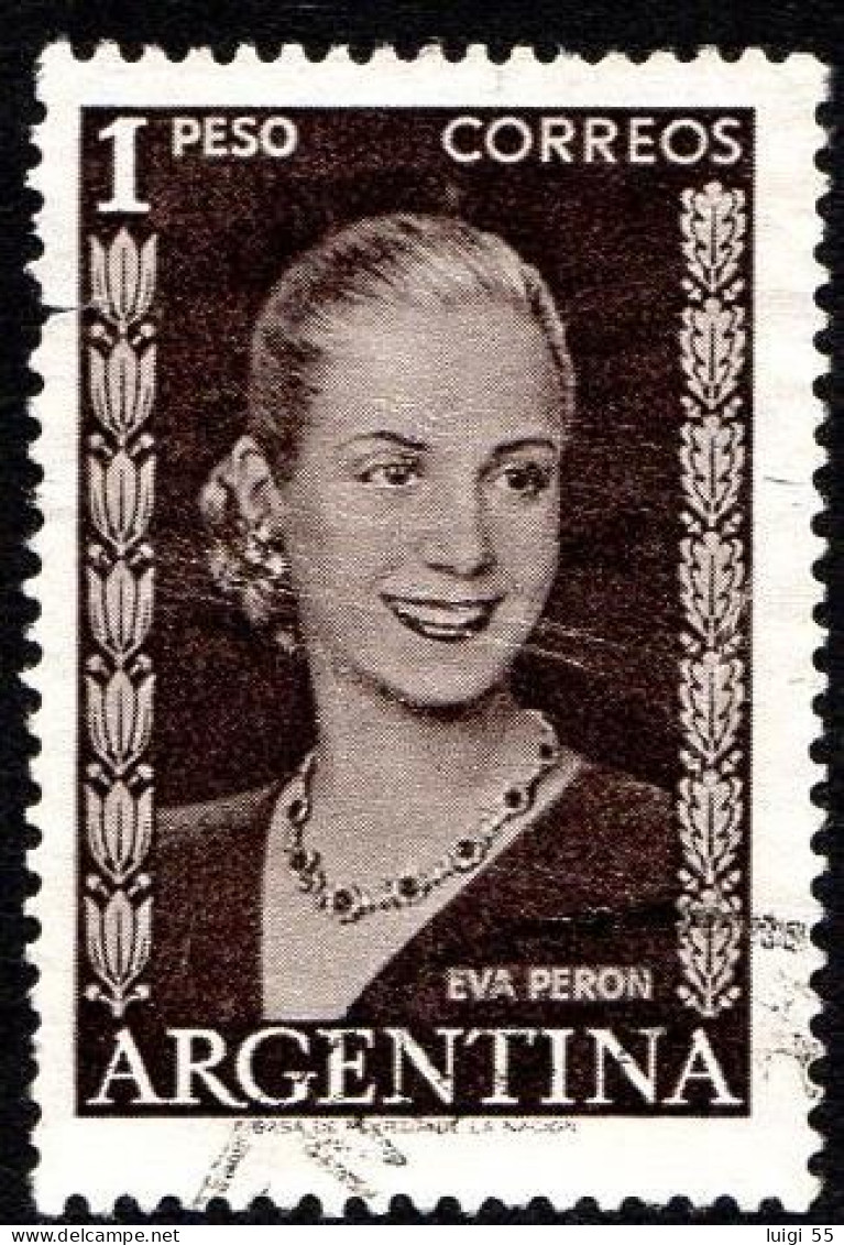 Argentina - 1952 - Eva Peron - 1 Peso - Usato - Gebruikt