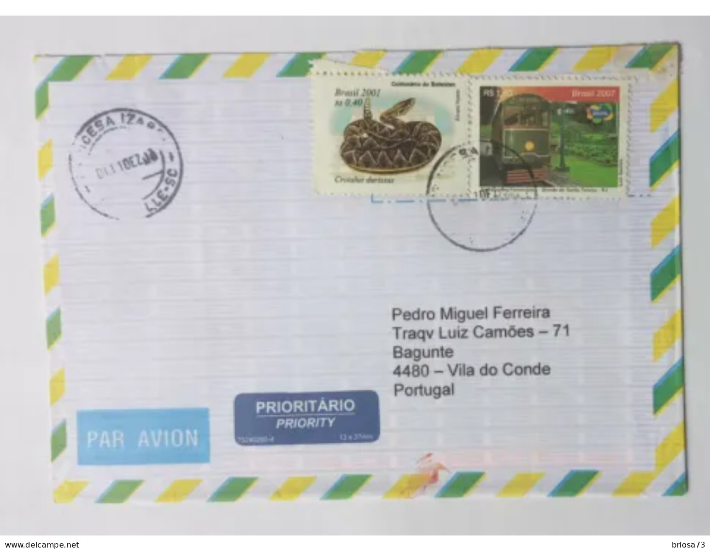 Lettre Du Brésil Au Portugal." 2007 - Storia Postale