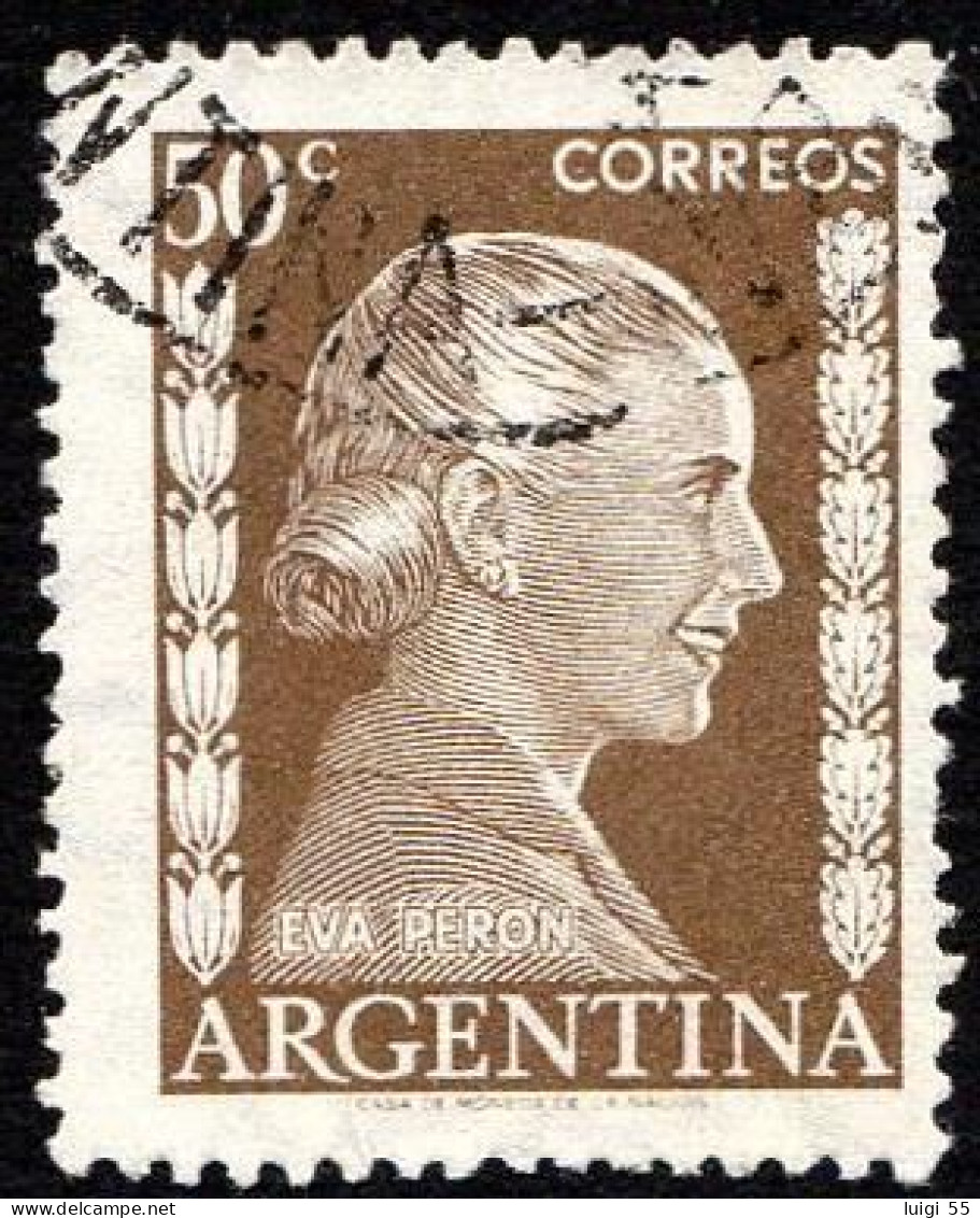 Argentina - 1952 - Eva Peron - 50 C - Usato - Gebruikt