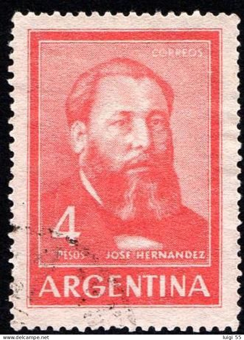 Argentina - 1960 - Jose Hernandez - 4 Pesos - Usato - Gebruikt