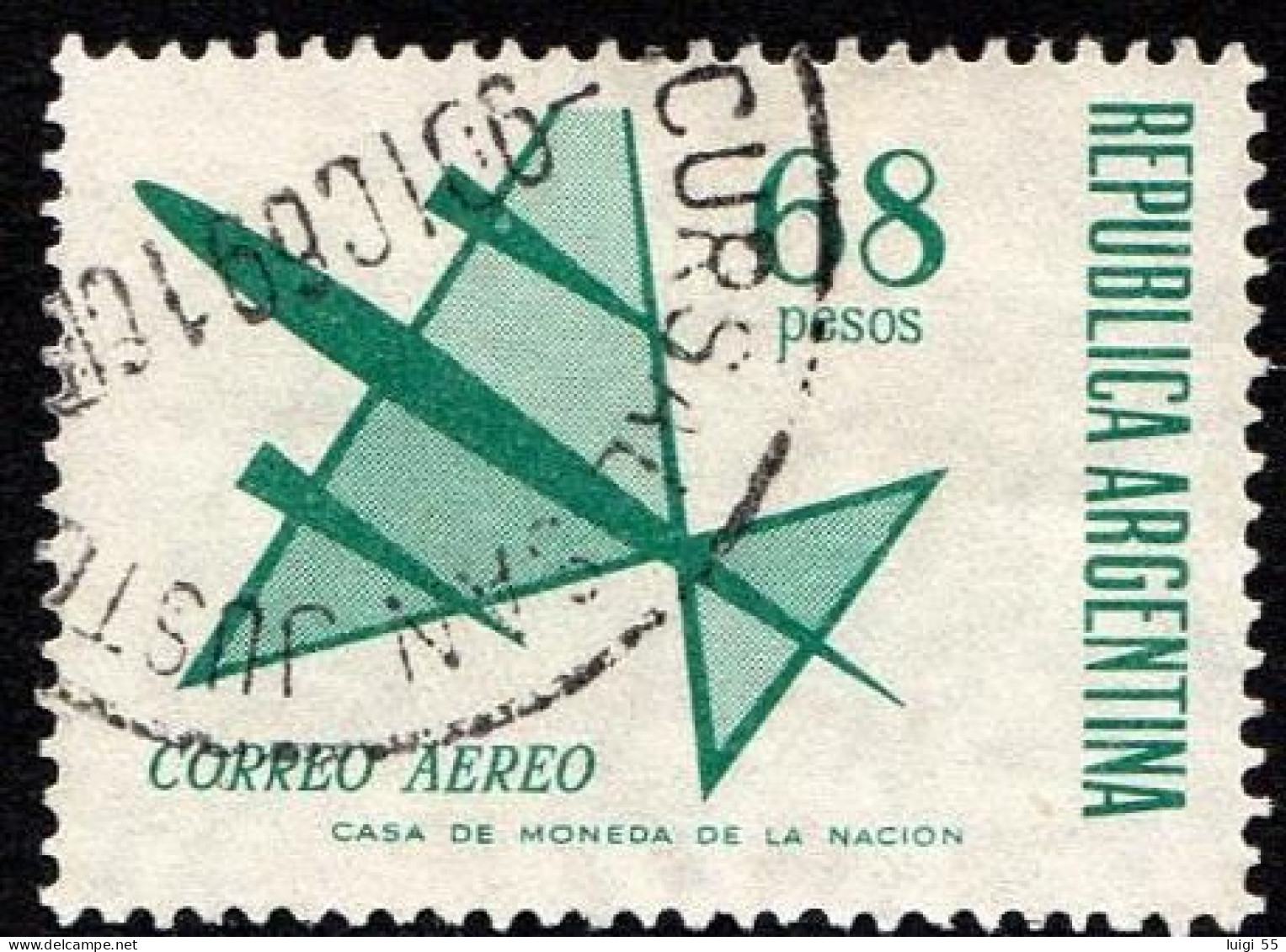 Argentina - 1967- Posta Aerea - 68 Pesos - Usato - Gebraucht