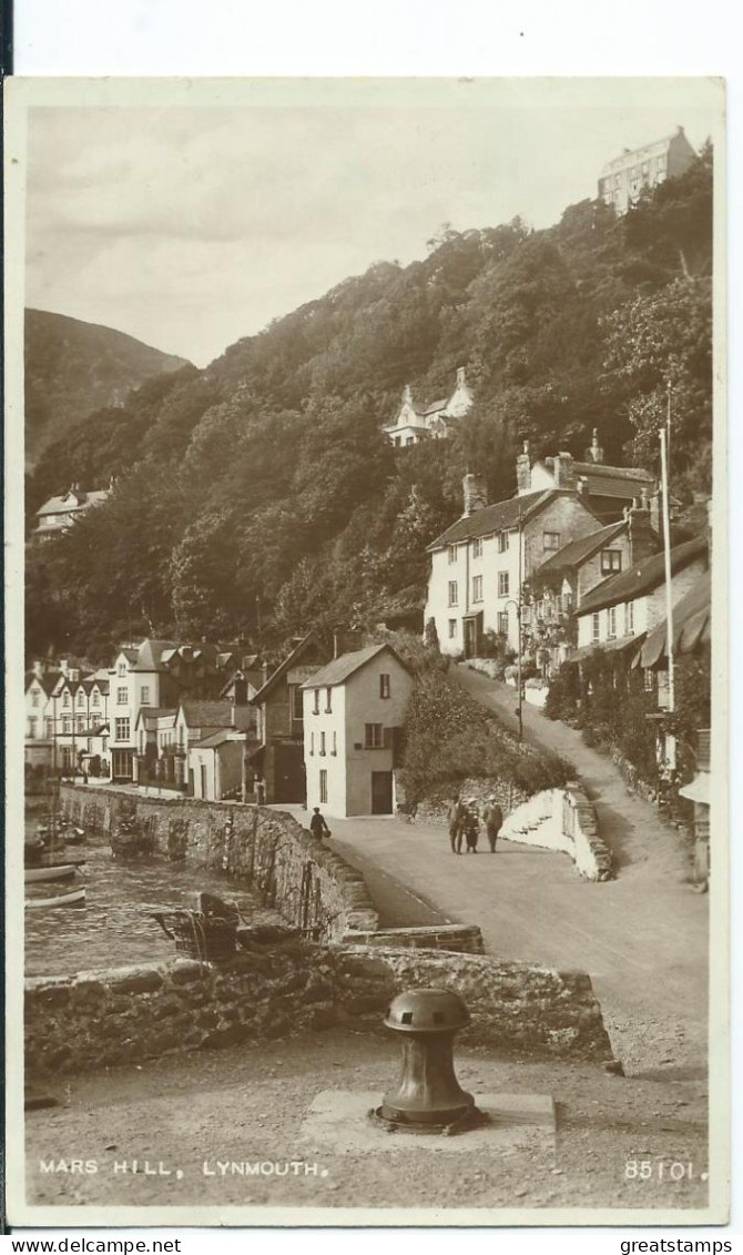 Devon Rp Postcard - Lynmouth Mars Hill Animated Posted 1958 Valentine's - Lynmouth & Lynton