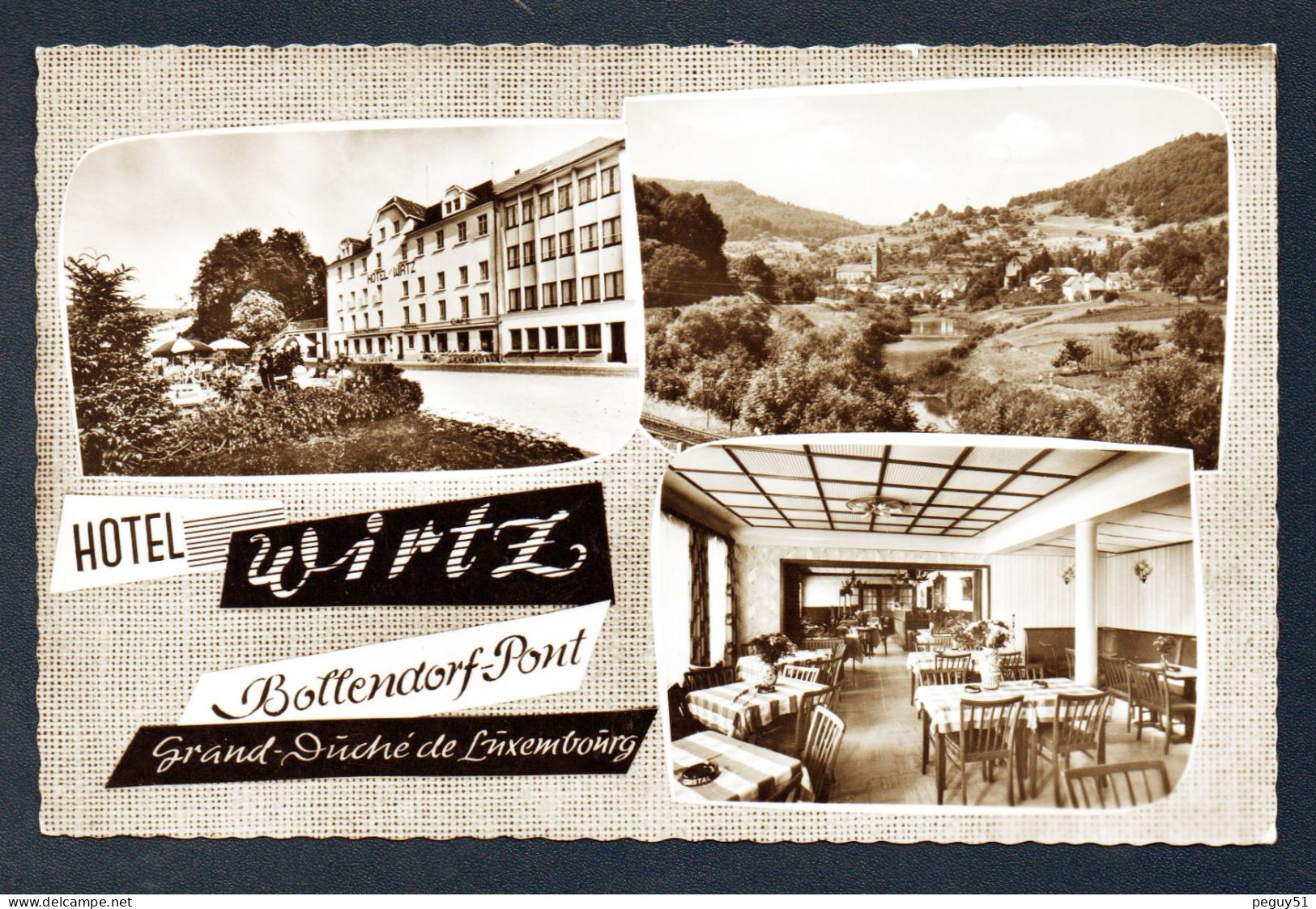 Luxembourg. Bollendorf-Pont (Berdorf). Hôtel Wirtz. Panorama Avec église St.Michel Et Salle De Restaurant.1967 - Berdorf