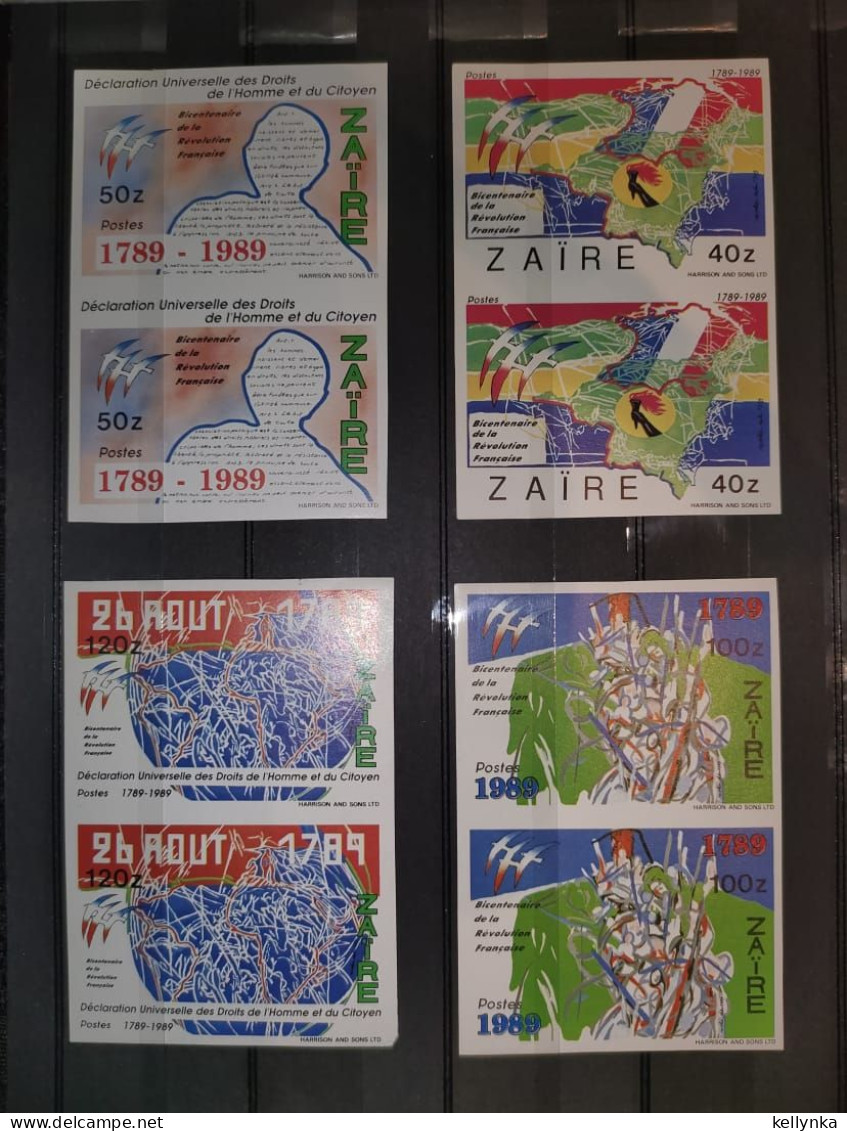 Zaire - 1331/1334 - En Paire - Non Dentelé - Ongetand - Imperforated - Révolution Française - 1990 - MNH - Unused Stamps
